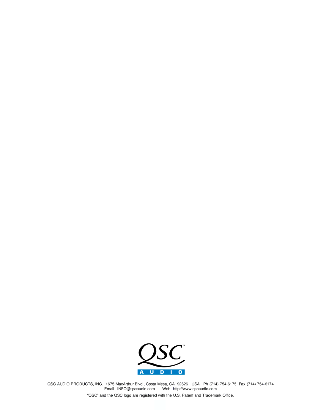 QSC Audio SUBWOOFER FILTER, SF-1 owner manual 