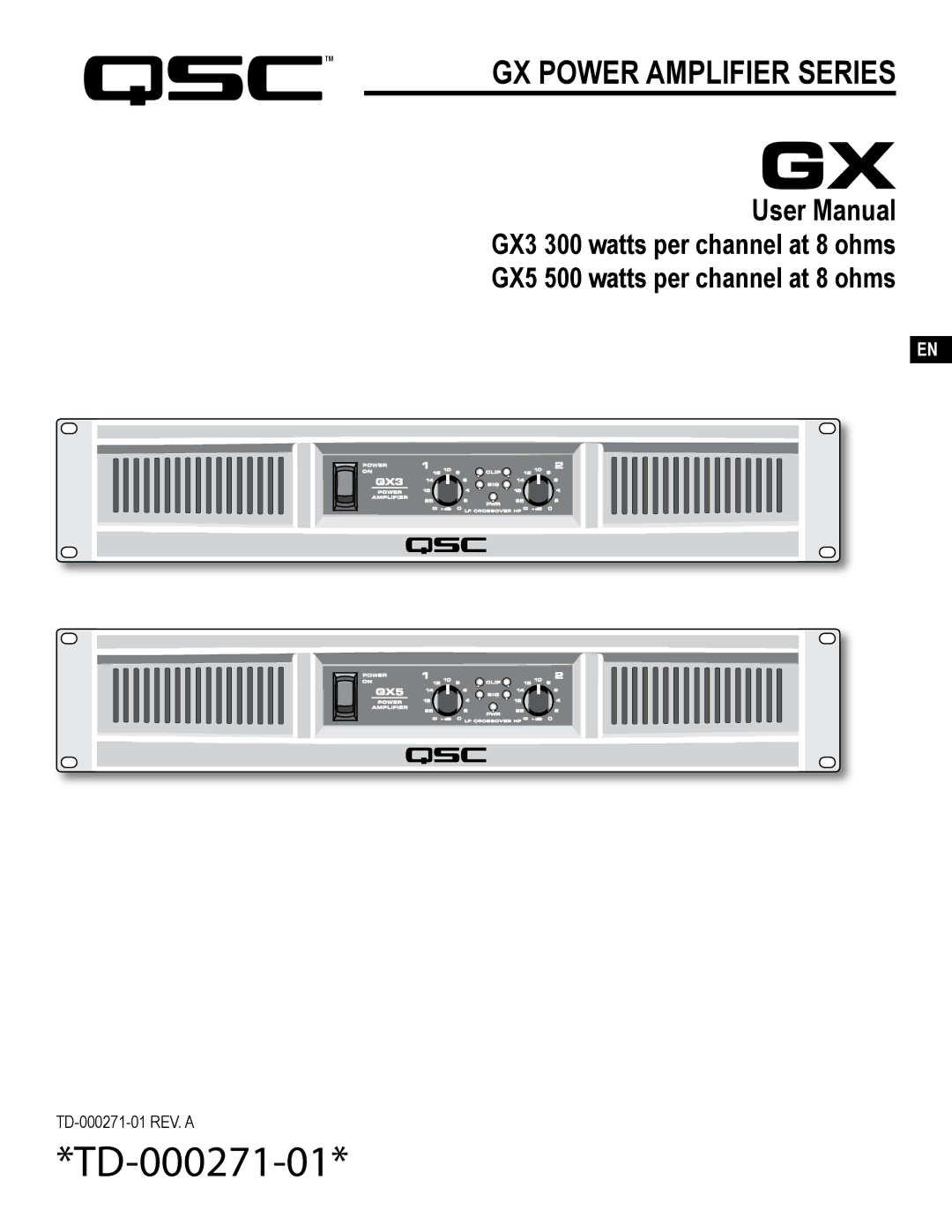 QSC Audio TD-000271-01 user manual 