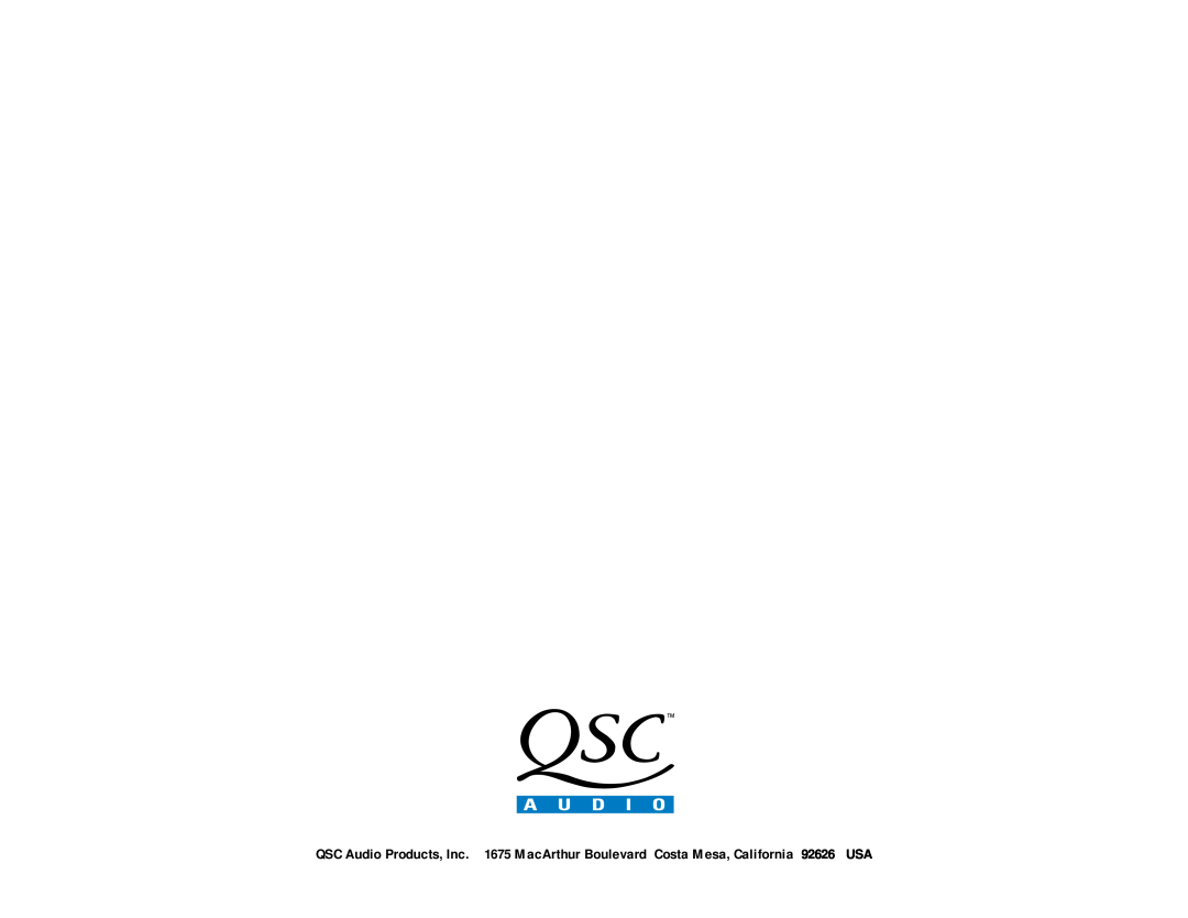 QSC Audio USA 900, USA 1310, USA 400 user manual 