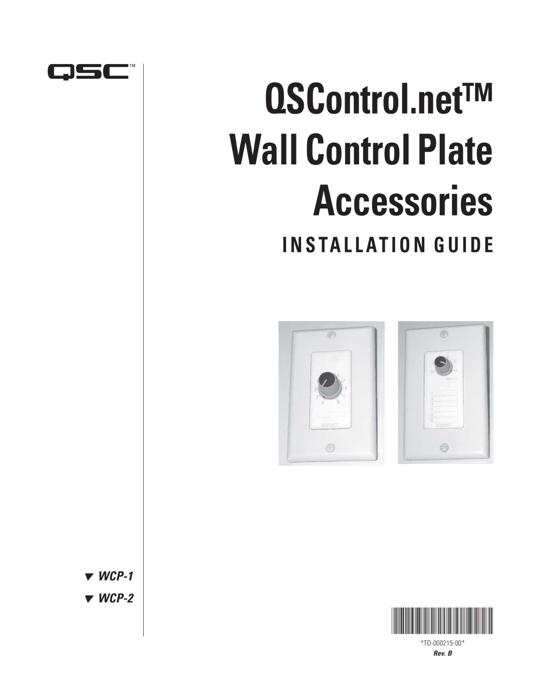 QSC Audio WCP-2, WCP-1 manual Accessories 