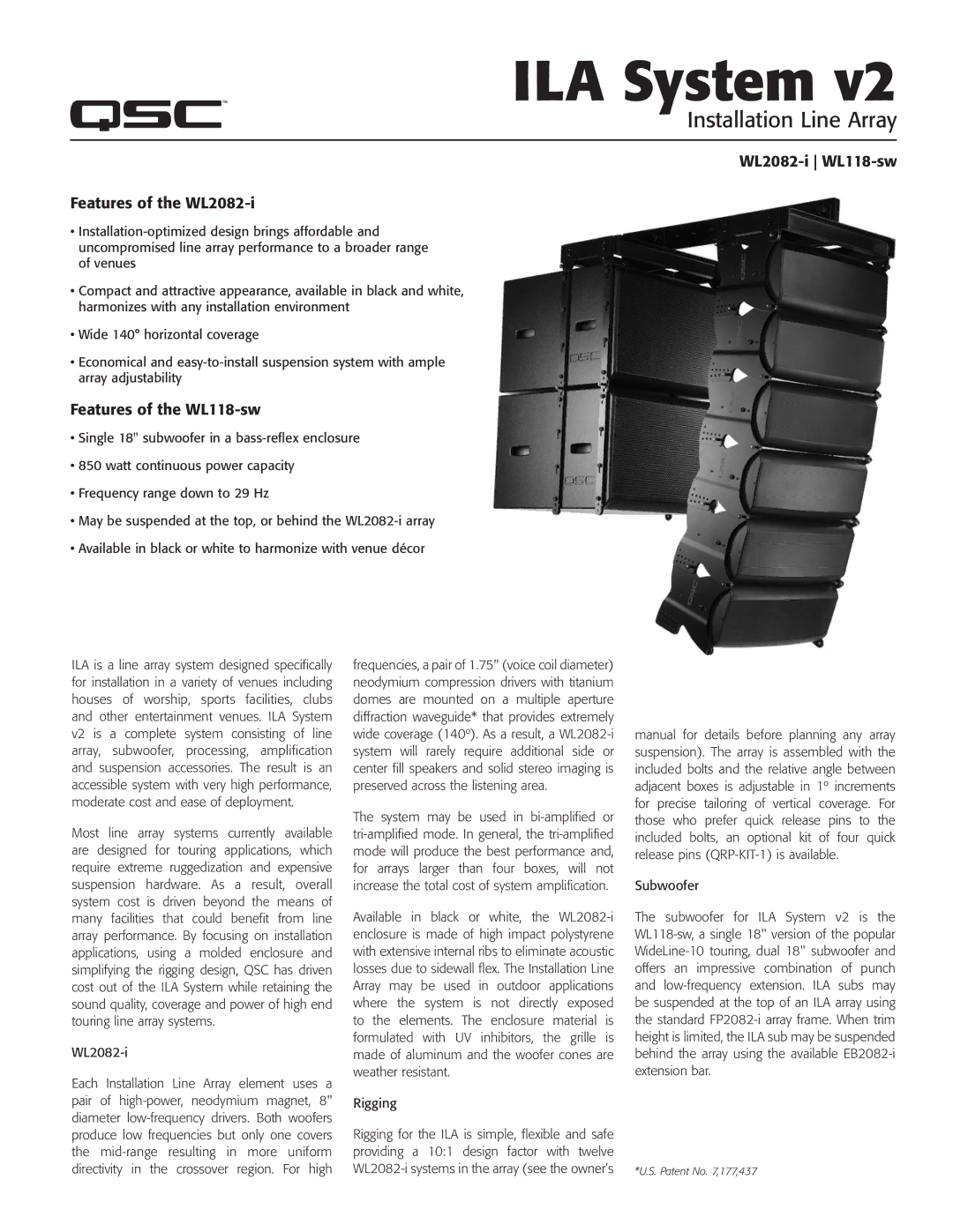 QSC Audio WL118-SW, WL-2082-i owner manual ILA System 