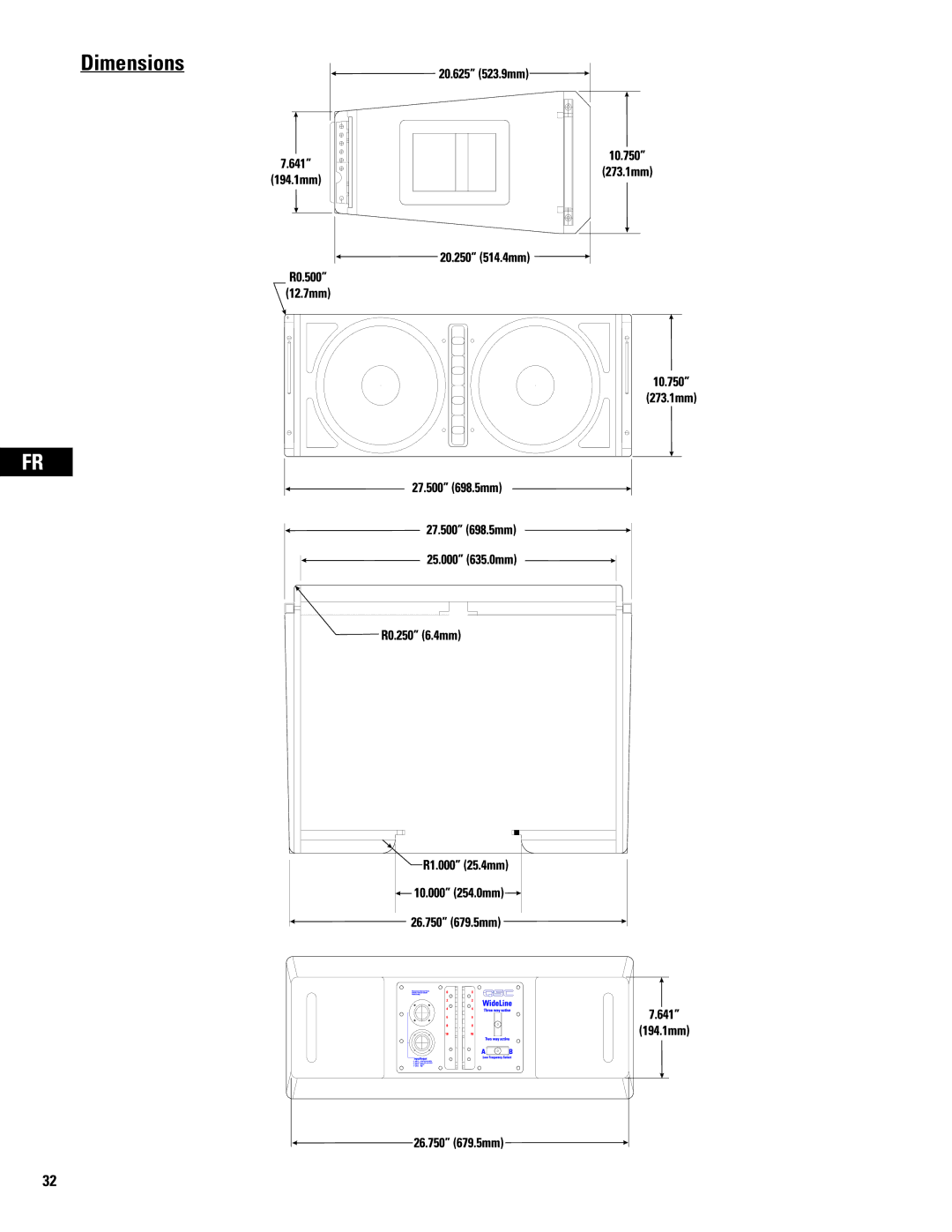 QSC Audio WL2102 user manual Dimensions 