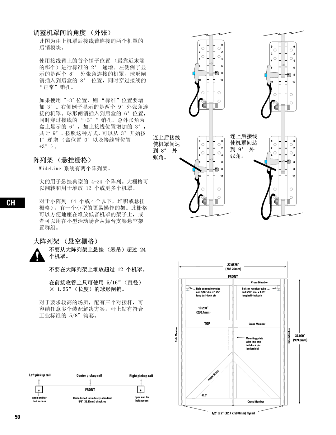 QSC Audio WL2102 user manual 调整机罩间的角度 （外张） 