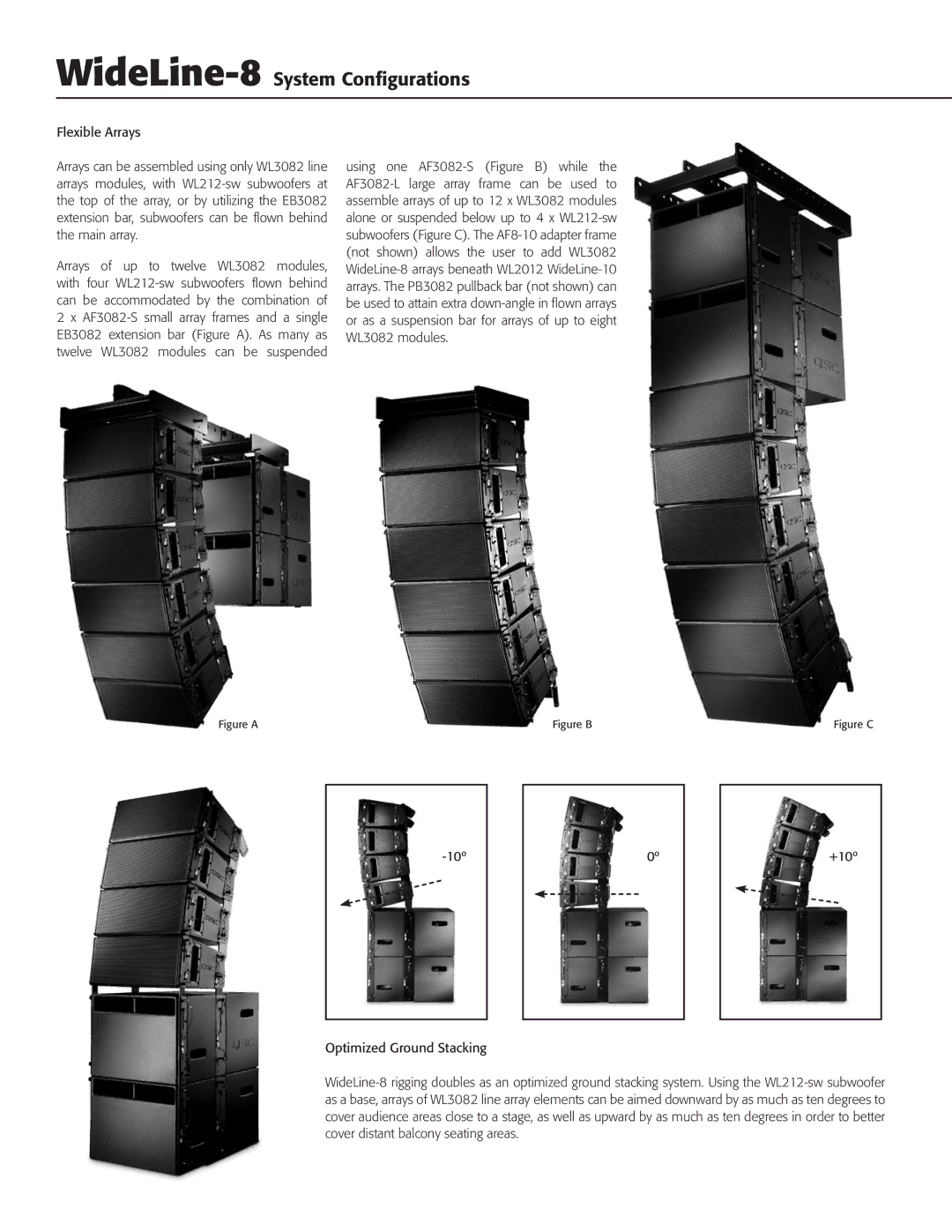 QSC Audio WL212-sw, WL3082 manual WideLine-8System Configurations, Figure a 