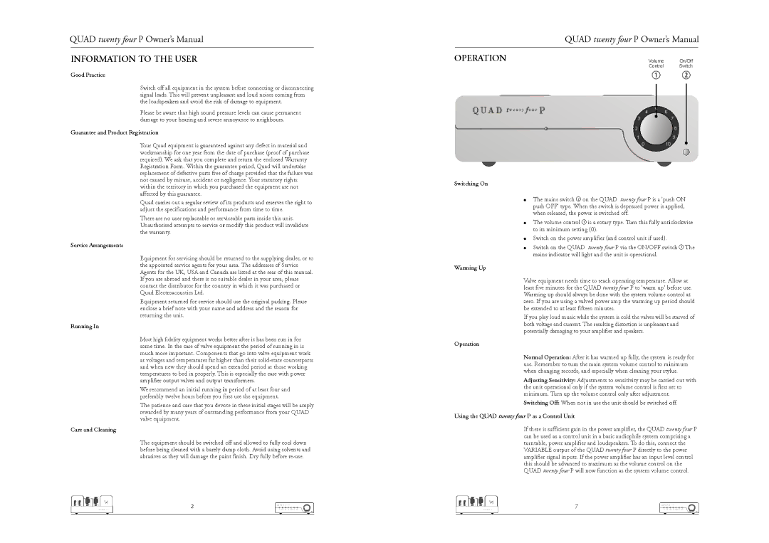 QUAD 24-P manual 