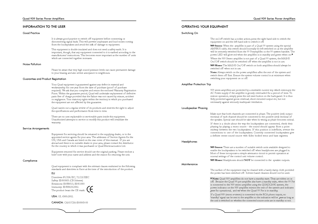 QUAD 909 Mono manual 