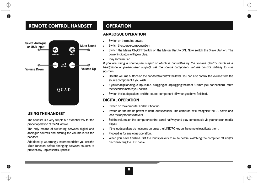 QUAD 9L manual 