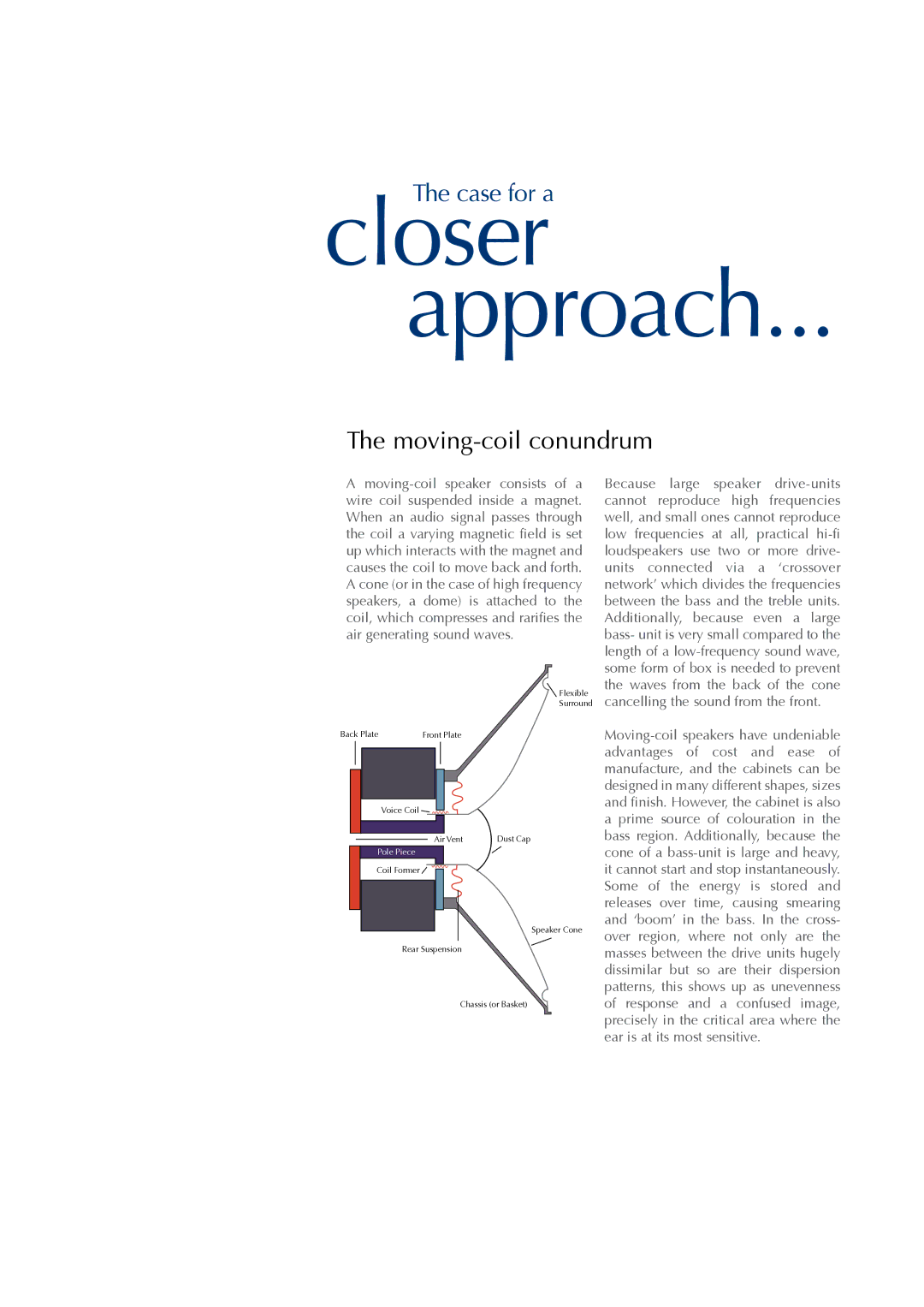 QUAD ESL 2805, ESL 2905 manual Closer Approach, Case for a 