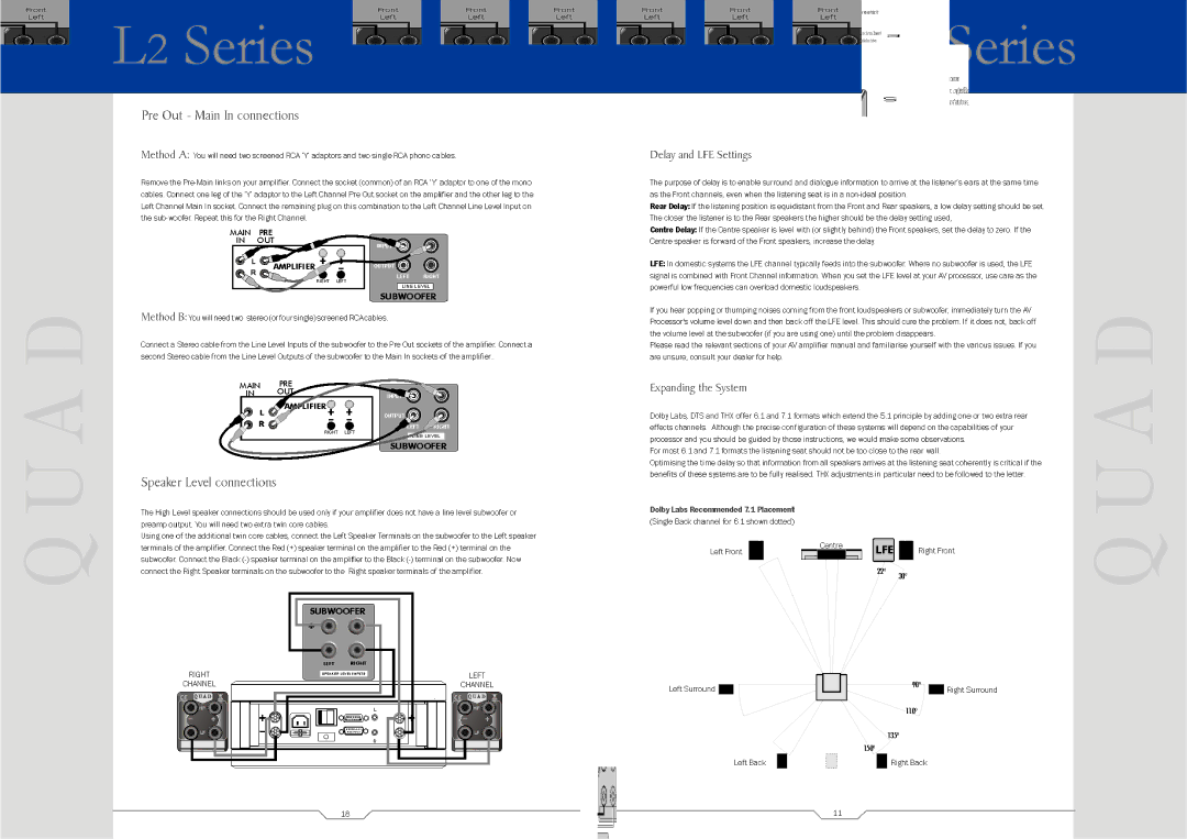 QUAD L2 CENTRE, L2 SUB, 21L2, 9L2, 22L2 manual 