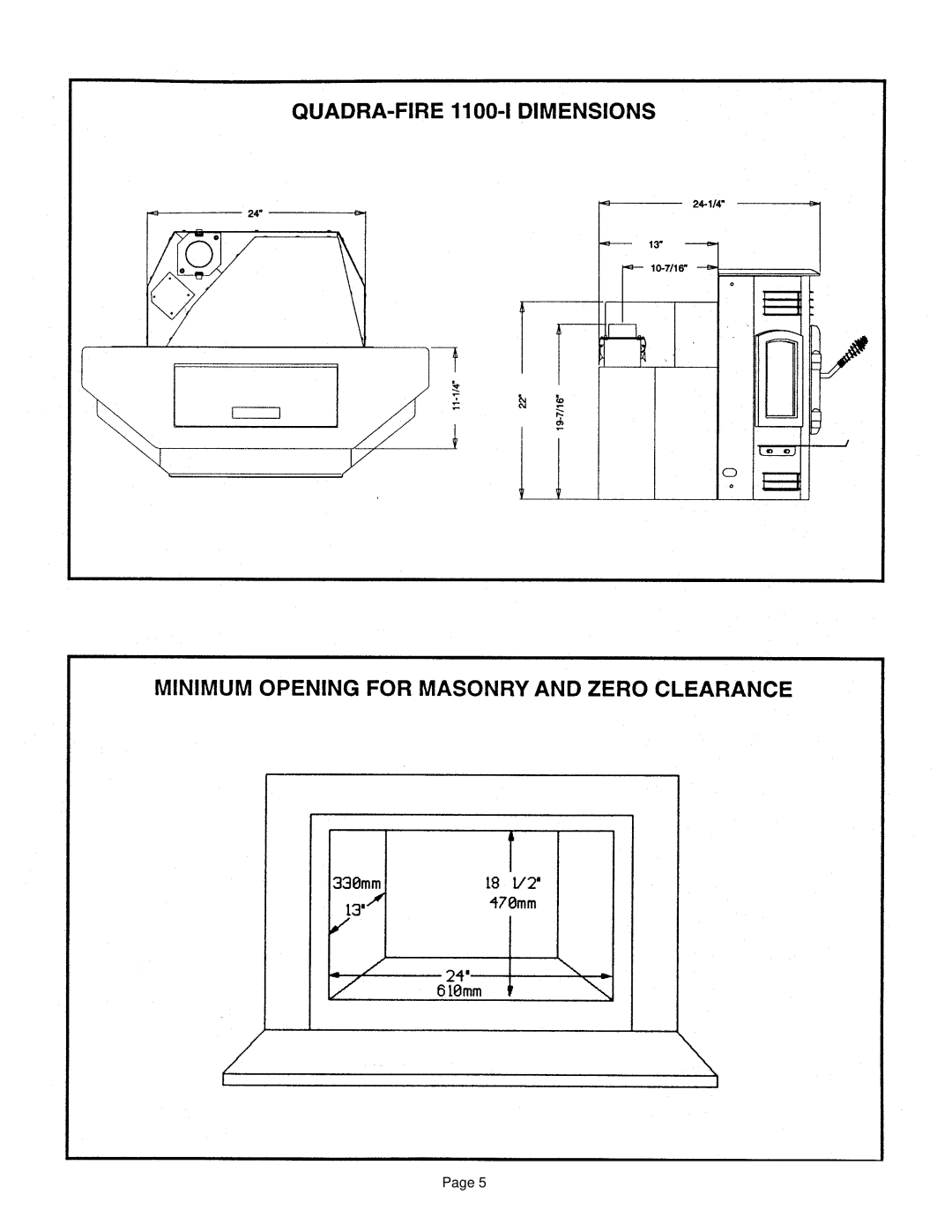 Quadra-Fire 1100-I owner manual 