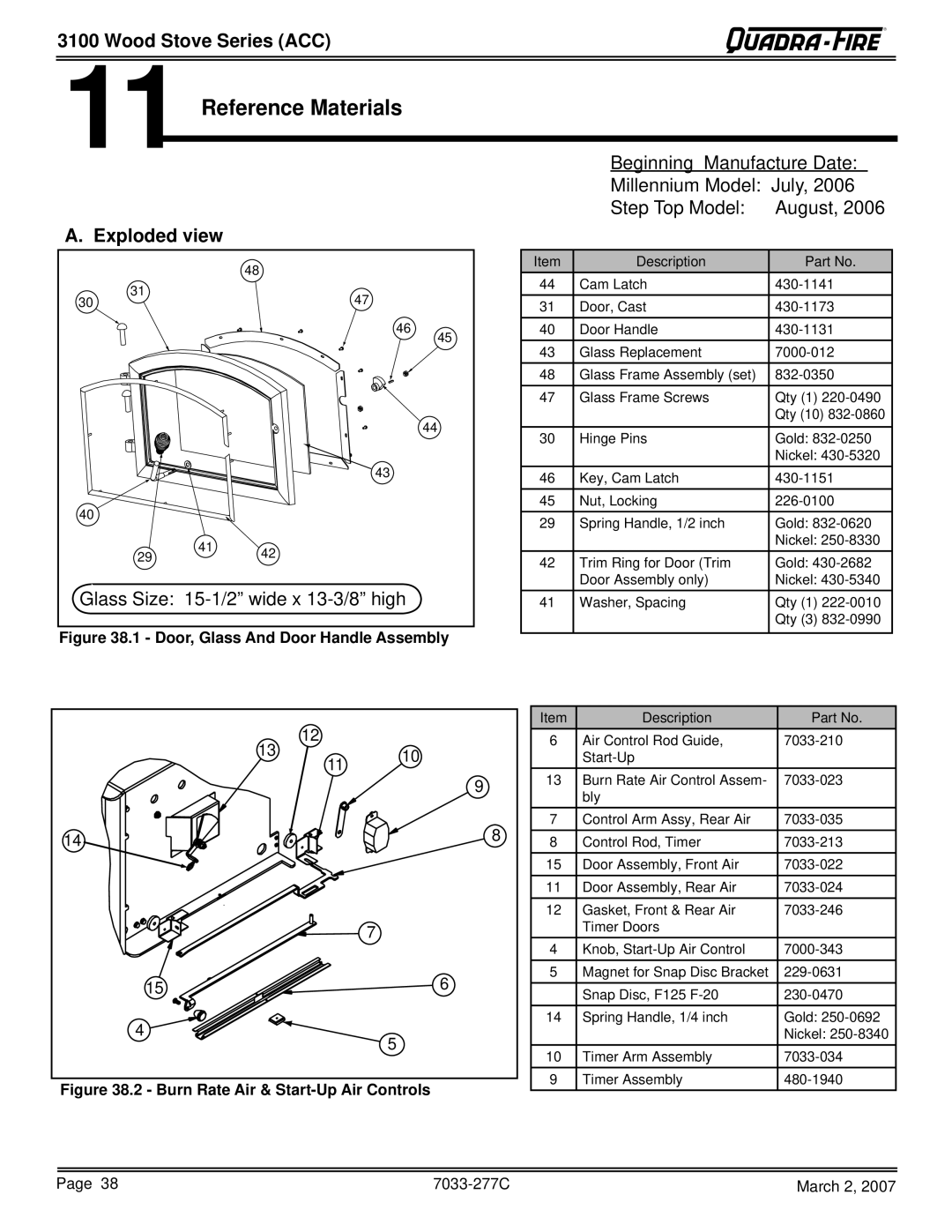 Quadra-Fire 31M-ACC-NT, 31ST-ACC, 31M-ACC-GT, 31M-ACC-MBK owner manual Reference Materials, Exploded view 