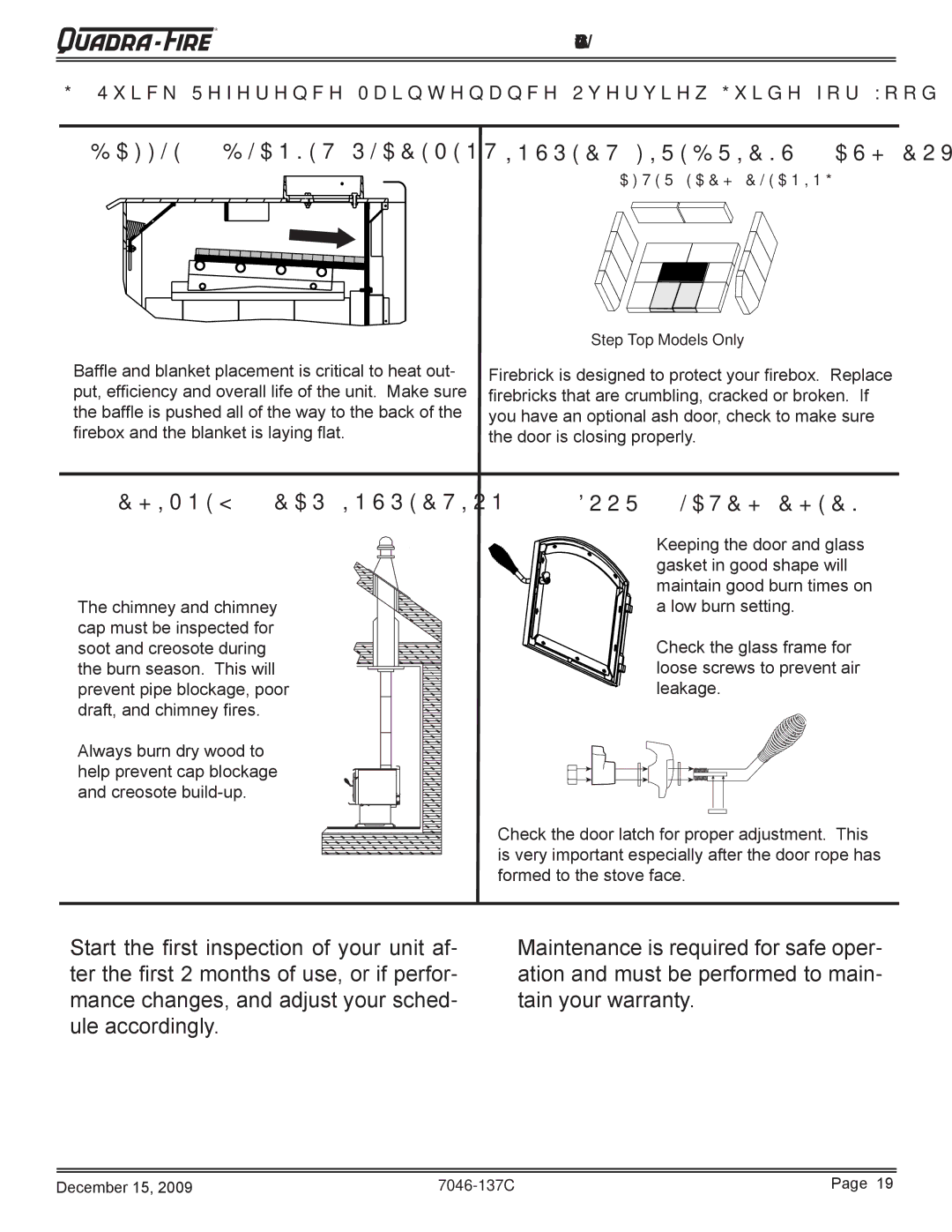 Quadra-Fire 7046-137C warranty Baffle & Blanket Placement 