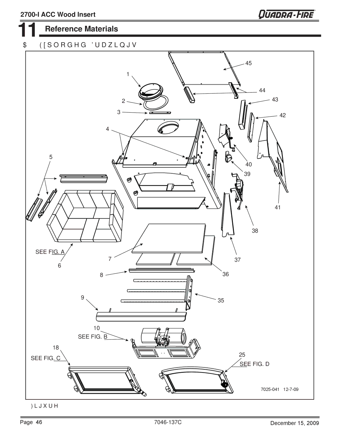 Quadra-Fire 7046-137C warranty Reference Materials, Exploded Drawings 