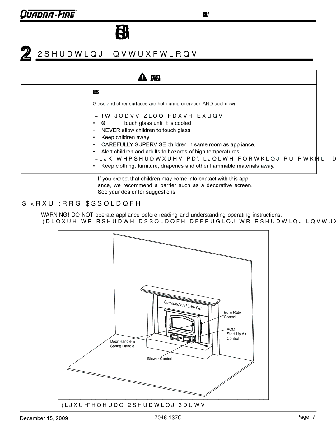 Quadra-Fire 7046-137C warranty Operating Instructions, Your Wood Appliance 