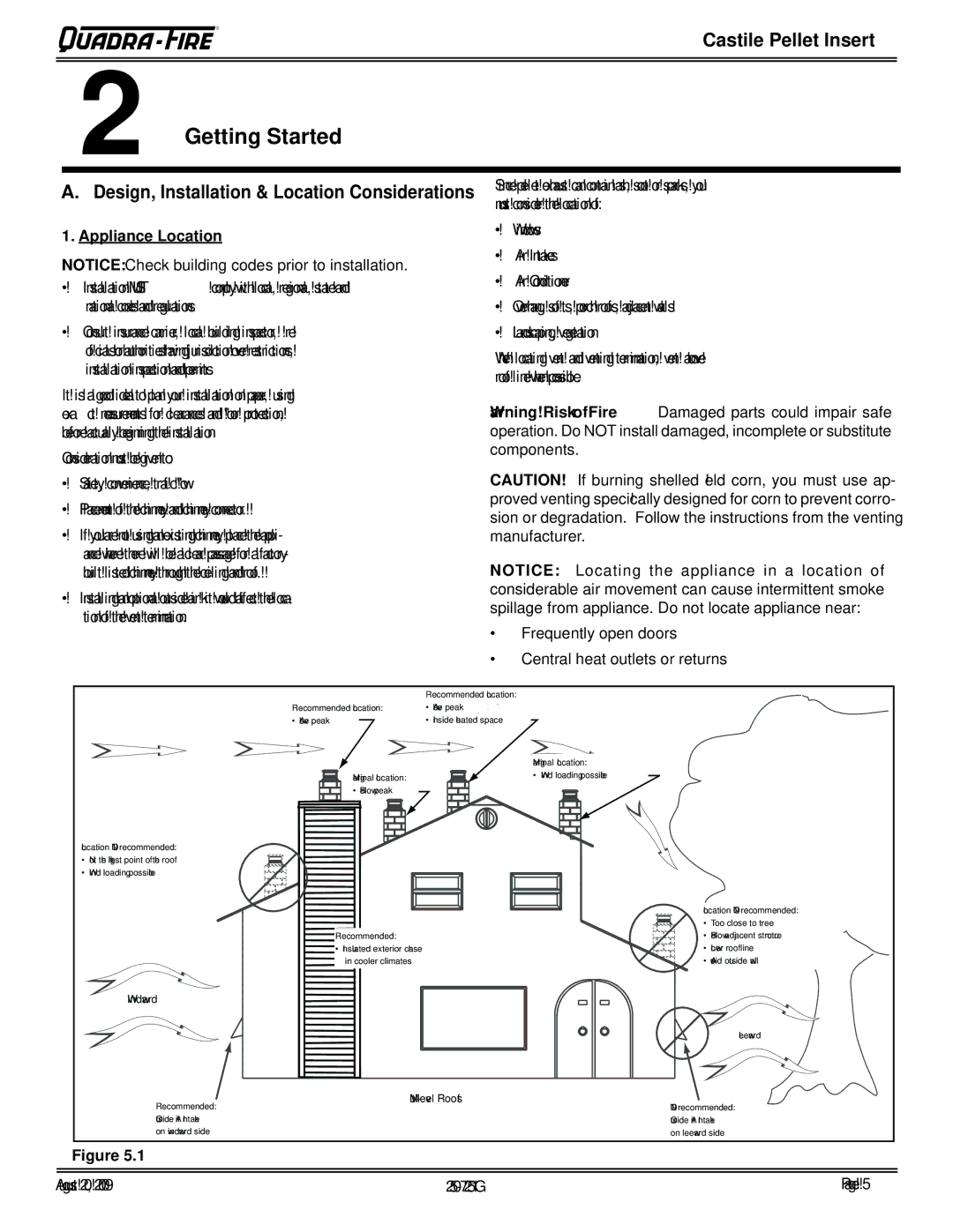 Quadra-Fire CASTINS-CSB, 810-03201, 810-02901, CASTINS-CWL owner manual Getting Started, Appliance Location 