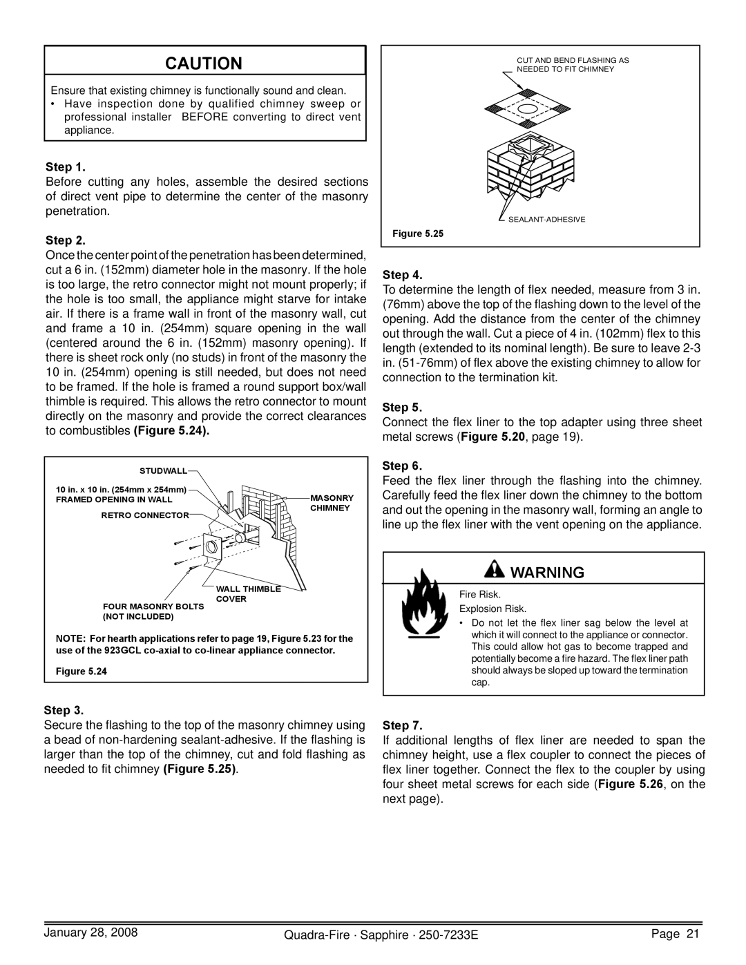 Quadra-Fire SAPPH-D-CWL, 839-1460, 839-1390, SAPPH-D-CSB, 839-1440 owner manual Cap 