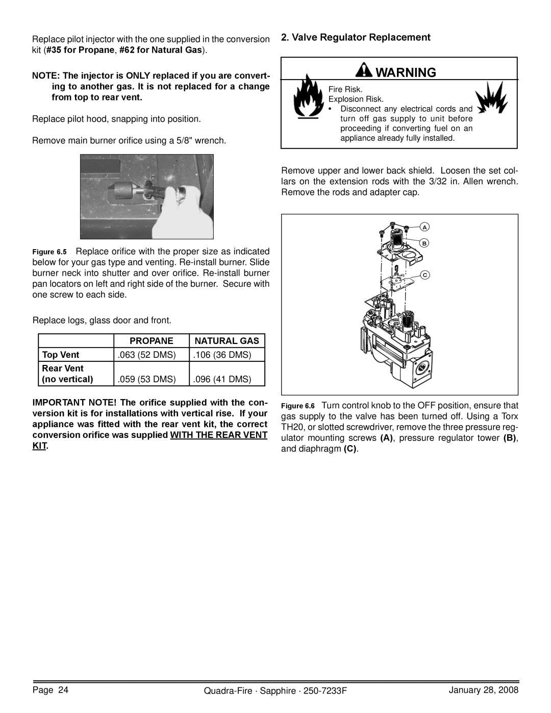 Quadra-Fire 839-1440, 839-1460, SAPPH-D-CWL, 839-1390, SAPPH-D-CSB owner manual Propane Natural GAS 