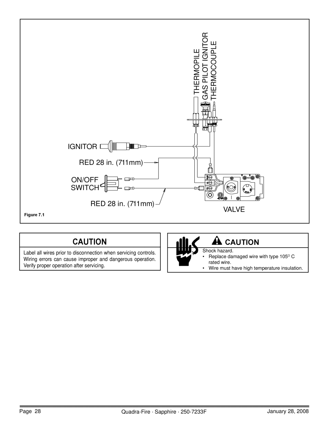 Quadra-Fire SAPPH-D-CSB, 839-1460, SAPPH-D-CWL, 839-1390, 839-1440 owner manual Thermopile GAS Pilot Ignitor Thermocouple 