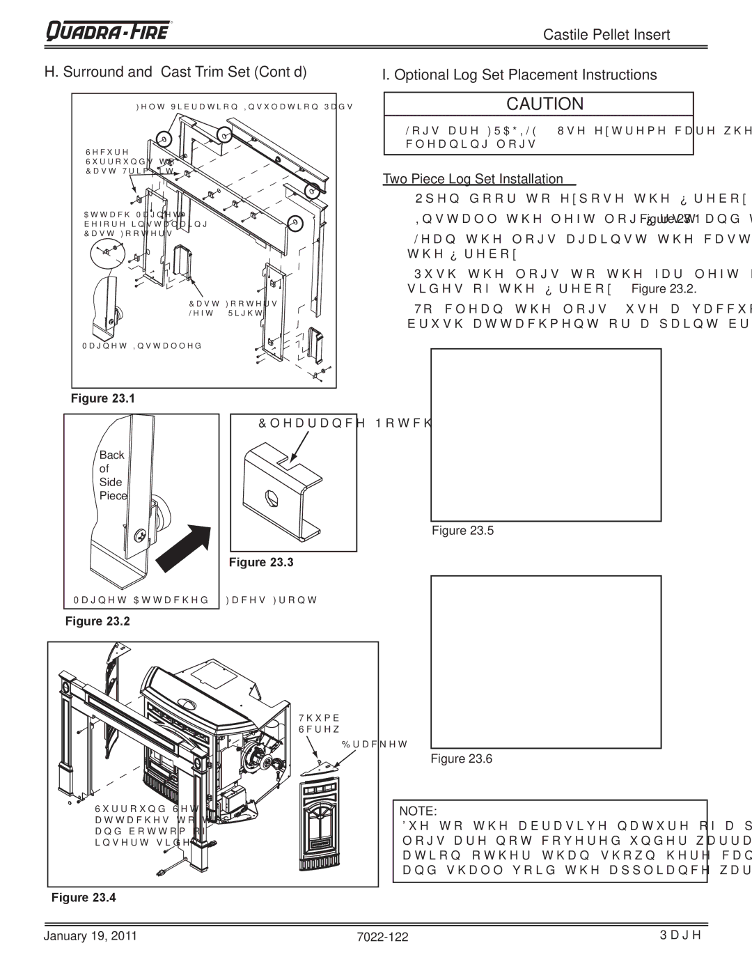 Quadra-Fire CASTILEI-MBK owner manual Two Piece Log Set Installation 