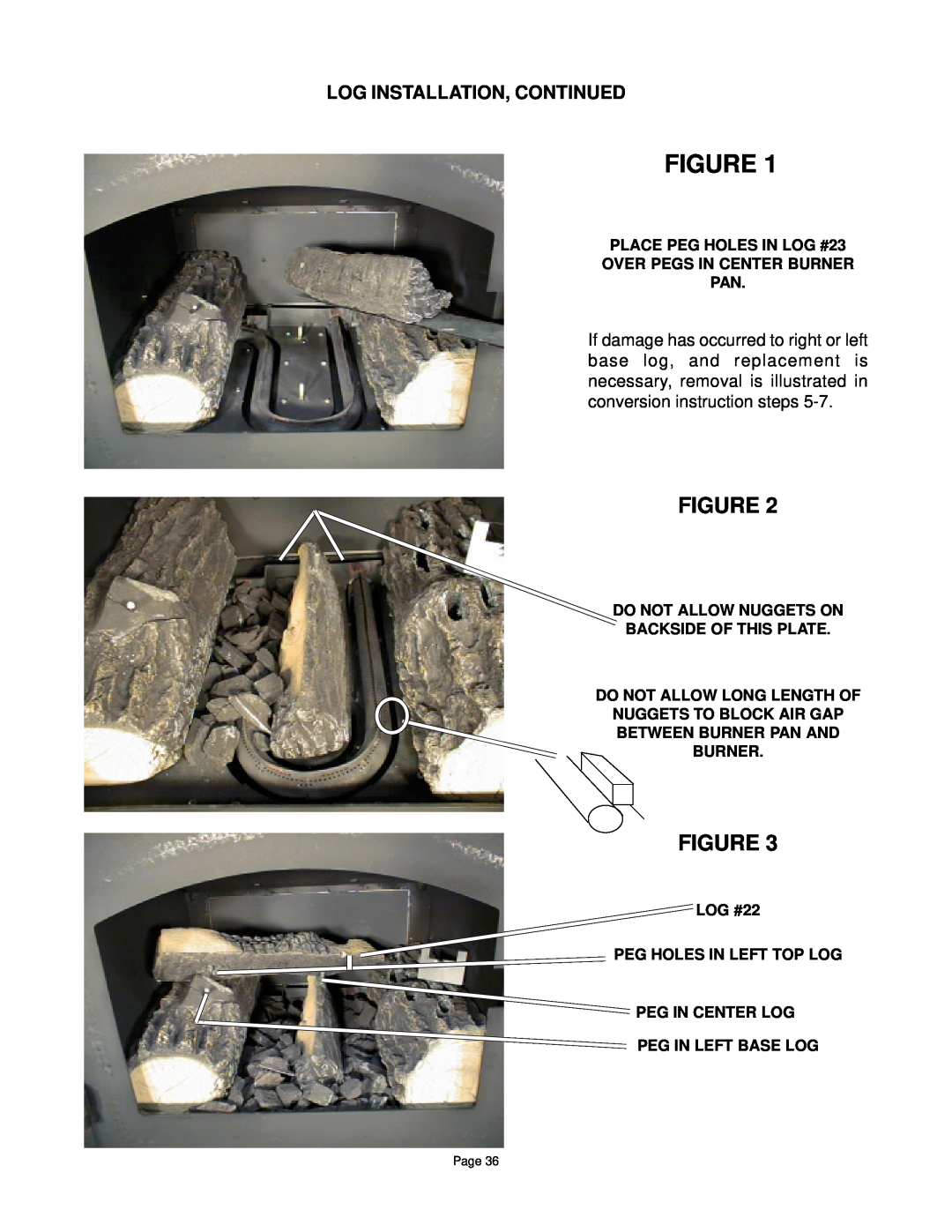 Quadra-Fire DV-40 manual Log Installation, Continued 