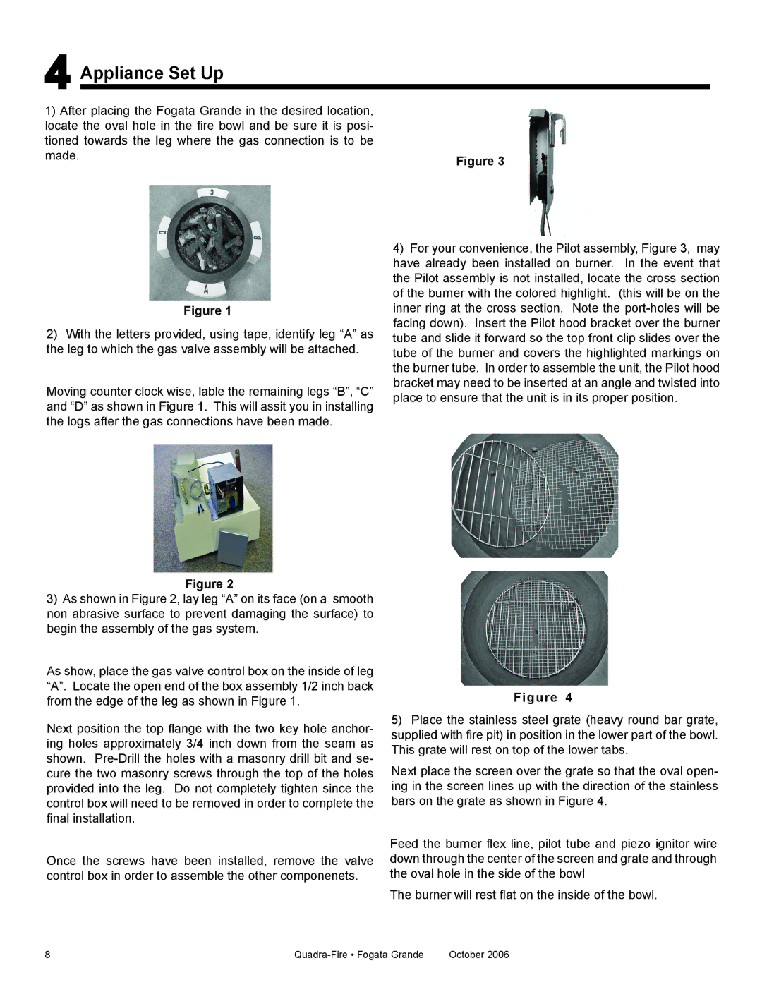 Quadra-Fire FG21SP-LP, FG21SP-NG owner manual Appliance Set Up 