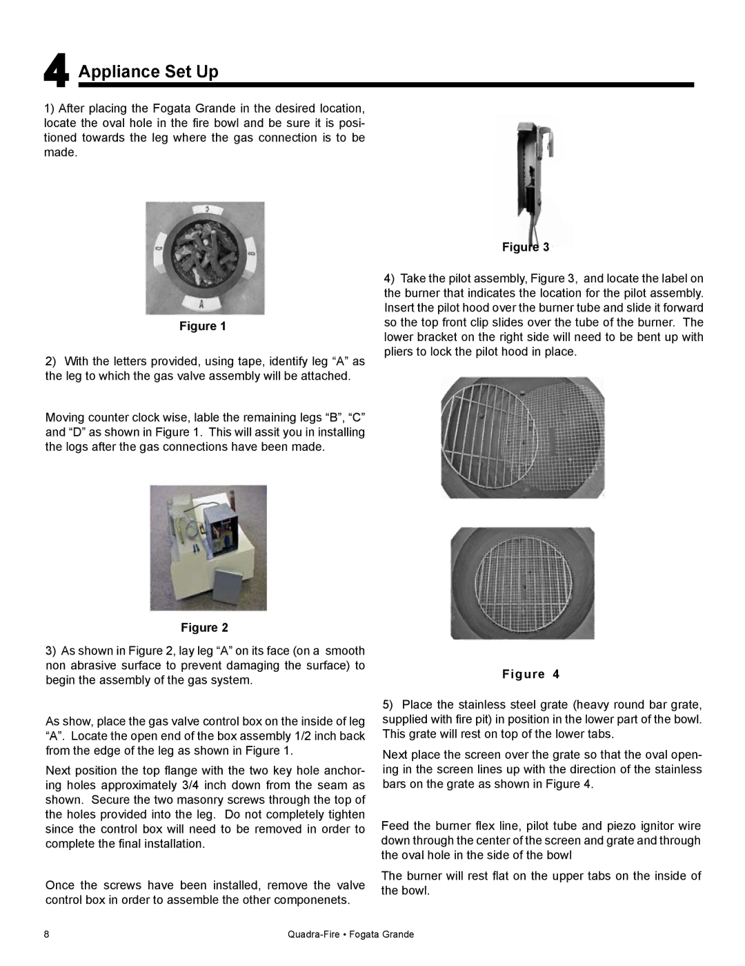 Quadra-Fire FG21SP-LP owner manual Appliance Set Up 