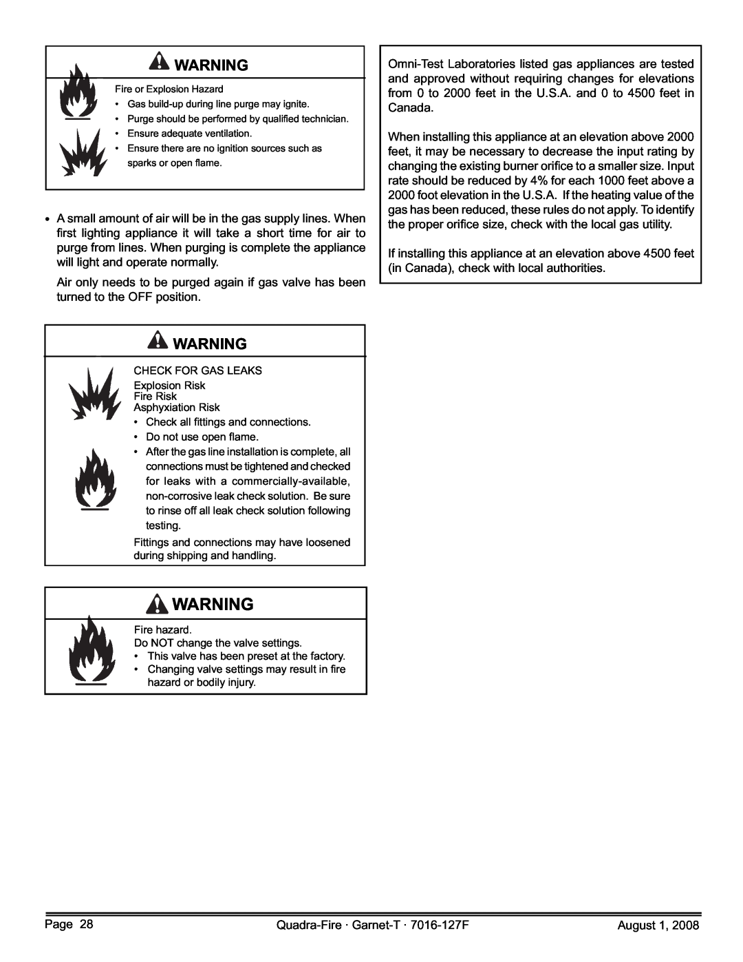 Quadra-Fire GARNET-D-CWL, GARNET-MBK, GARNET-D-PMH, GARNET-D-MBK, GARNET-D-CSB owner manual Page 