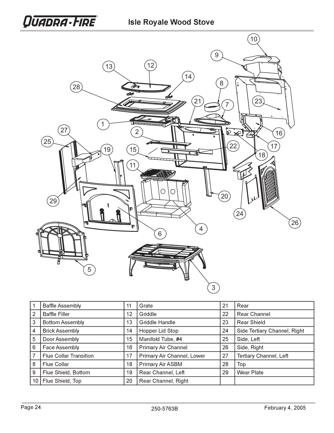 Quadra-Fire installation instructions Isle Royale Wood Stove 