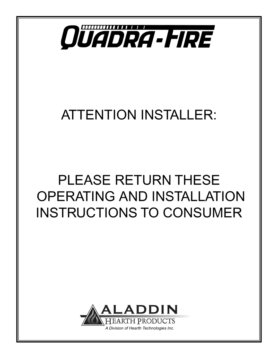 Quadra-Fire QUADRA-FIRE CONTOUR warranty Division of Hearth Technologies Inc 