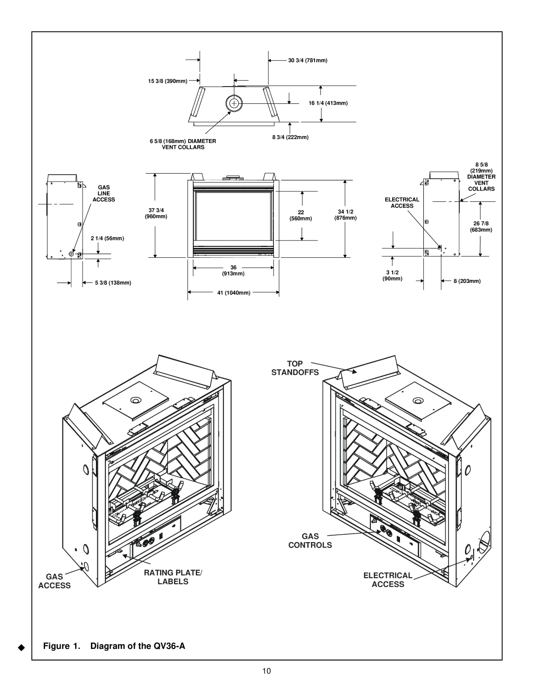 Quadra-Fire QV32-A manual Diagram of the QV36-A 