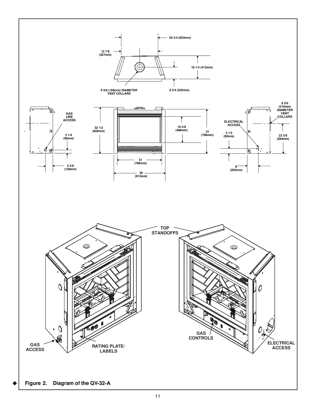 Quadra-Fire QV36-A, QV32-A manual Diagram of the QV-32-A 