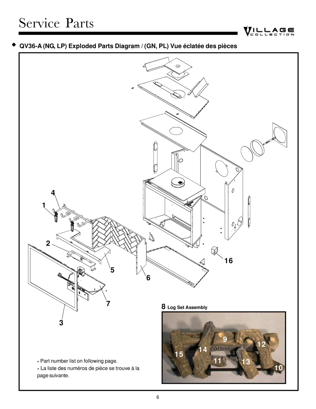 Quadra-Fire QV32-A, QV36-A manual Log Set Assembly 