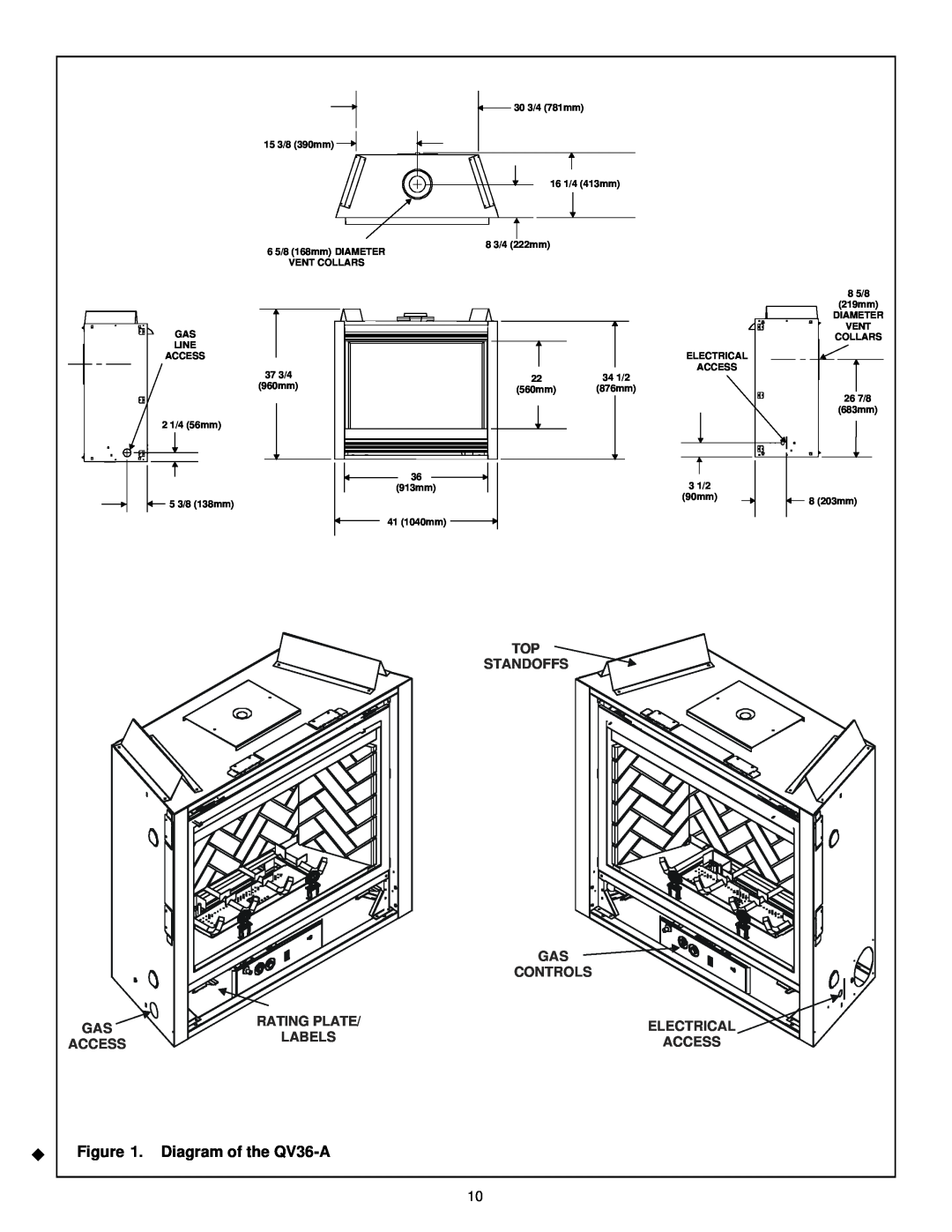 Quadra-Fire QV32-A manual Diagram of the QV36-A 