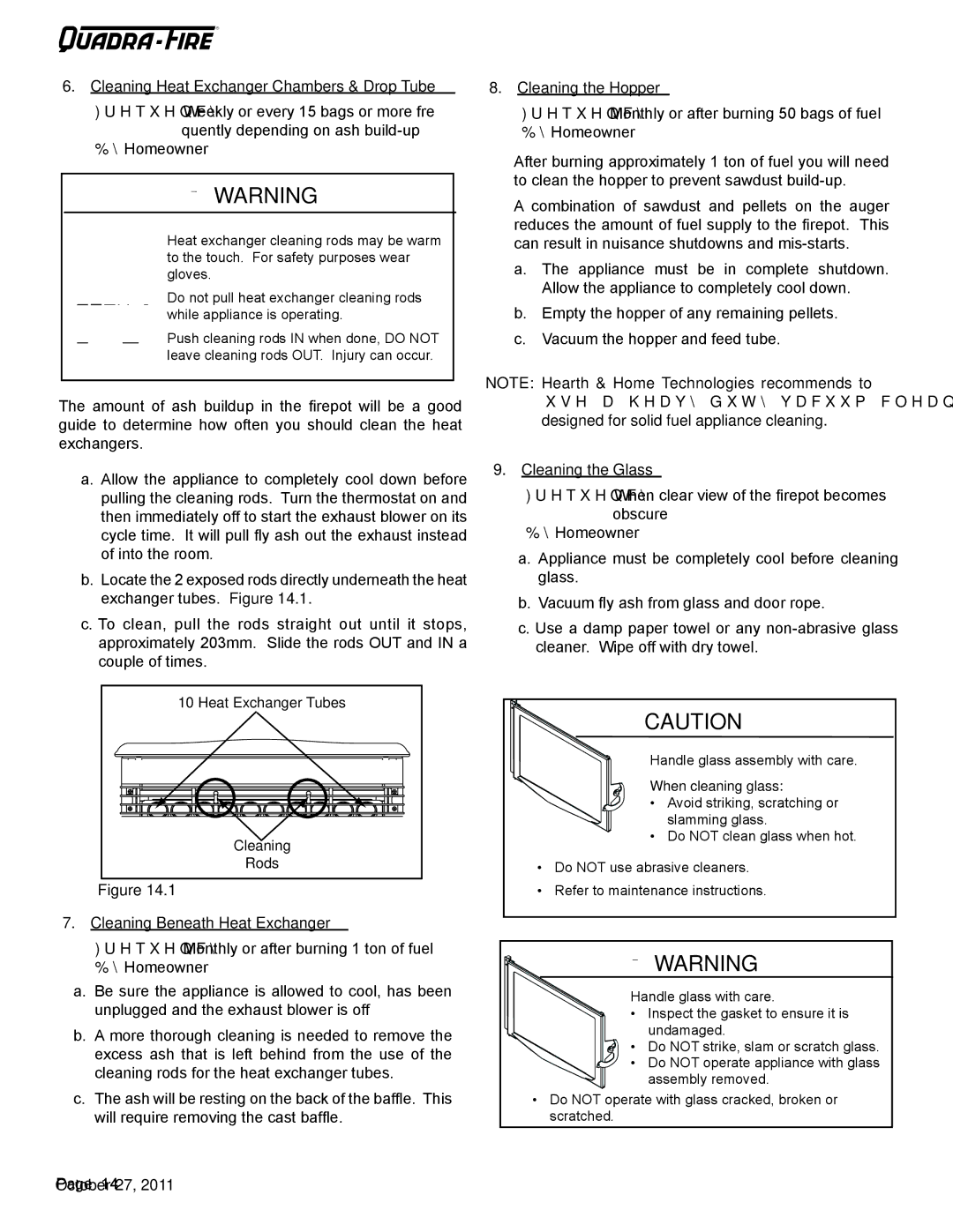 Quadra-Fire SANTAFEI-CE-MBK, CASTILEI-CE-MBK Cleaning Heat Exchanger Chambers & Drop Tube, Cleaning Beneath Heat Exchanger 