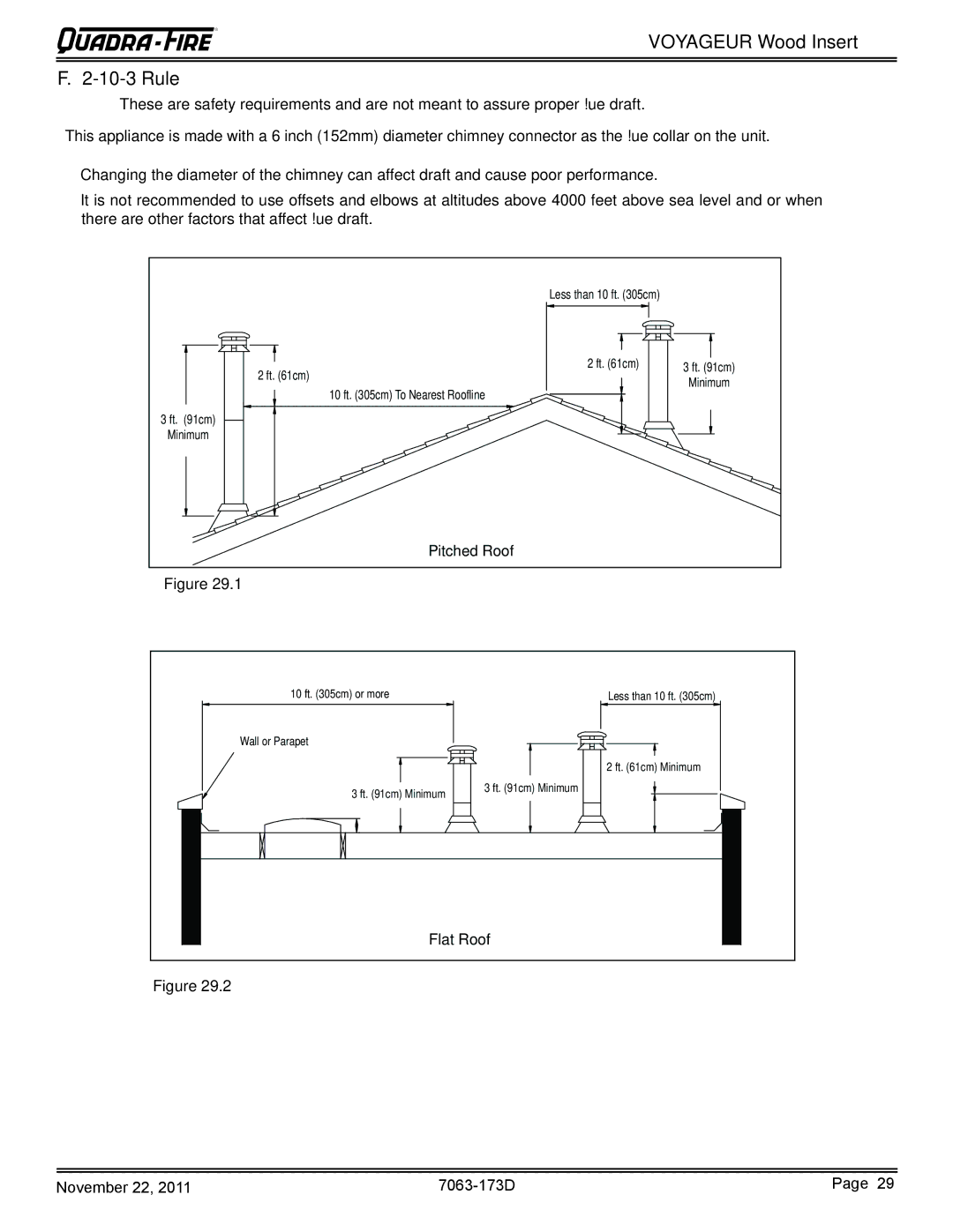 Quadra-Fire VOYAGEUR-MBK, VOYAGEUR-PMH owner manual Voyageur Wood Insert Rule 