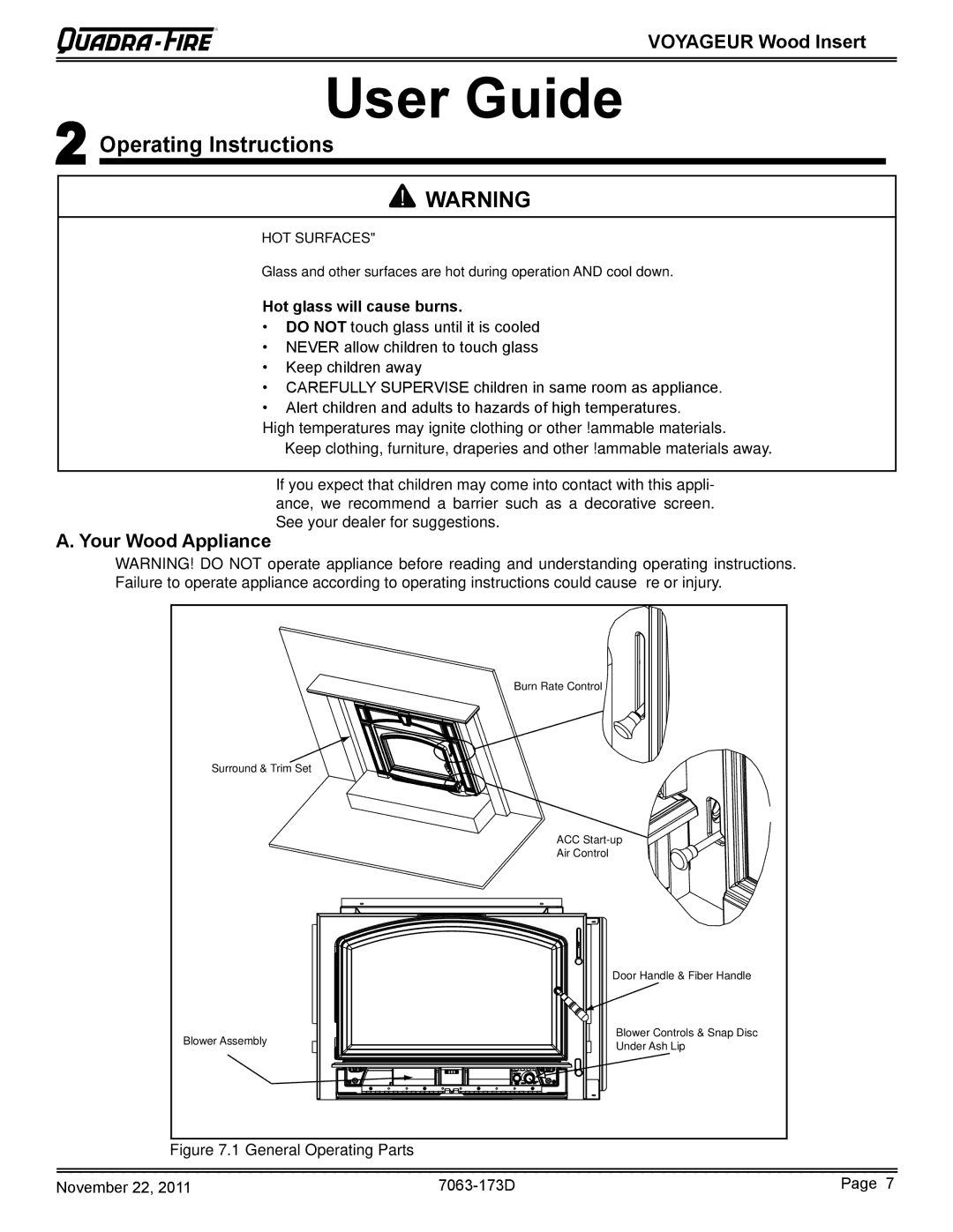 Quadra-Fire VOYAGEUR-MBK, VOYAGEUR-PMH owner manual Operating Instructions, Your Wood Appliance 