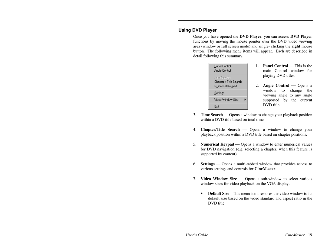 Quadrant tech C-1.2D manual Using DVD Player 