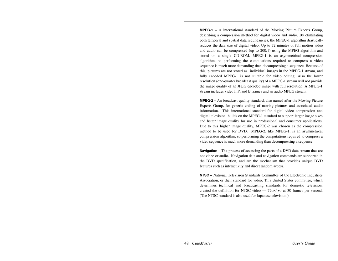 Quadrant tech C-1.2D manual CineMaster User’s Guide 