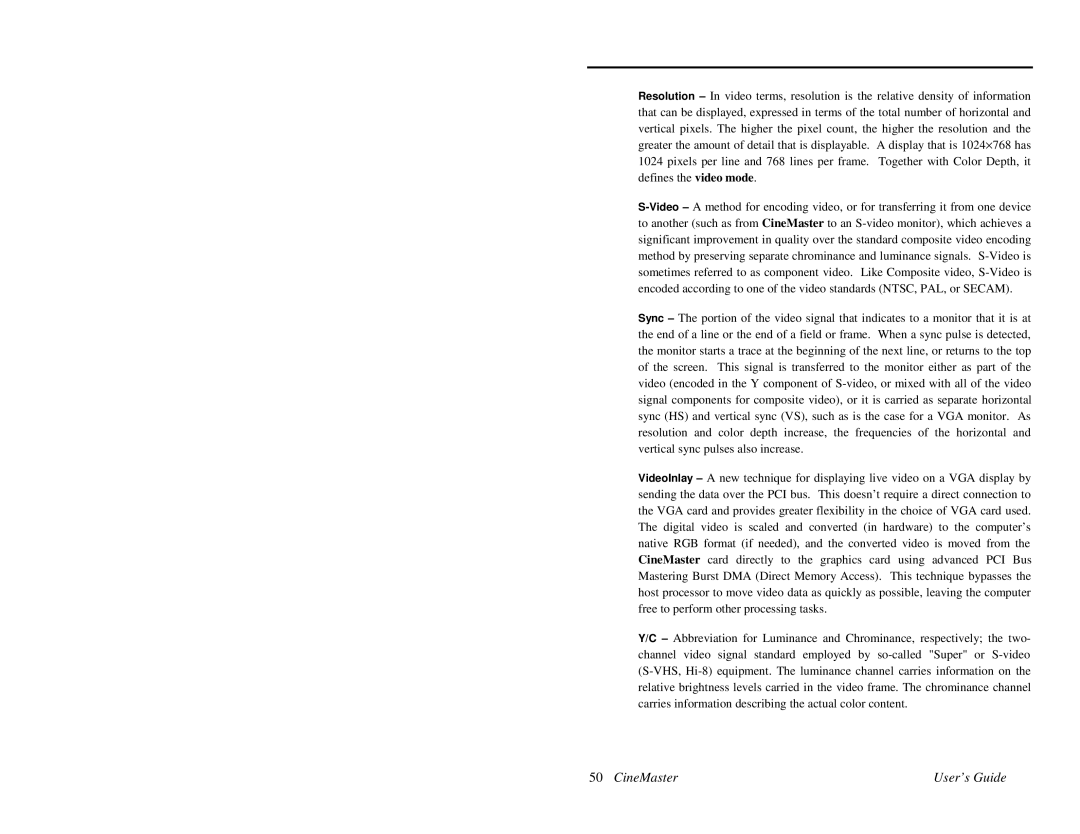 Quadrant tech C-1.2D manual CineMaster User’s Guide 