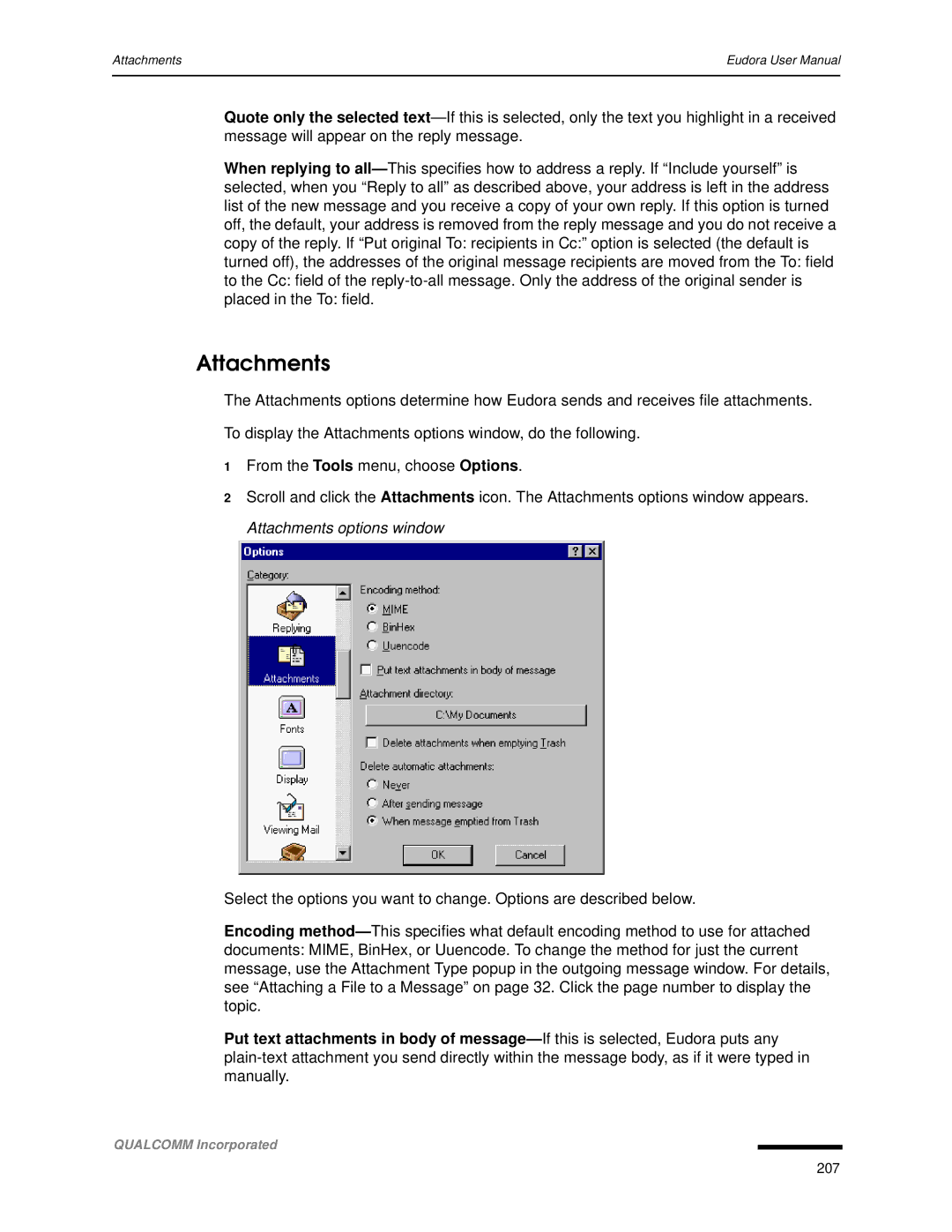 Qualcomm 4.3 user manual Attachments 