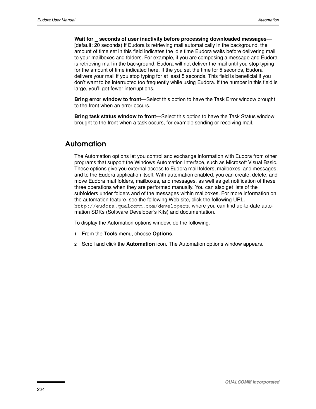 Qualcomm 4.3 user manual Automation 