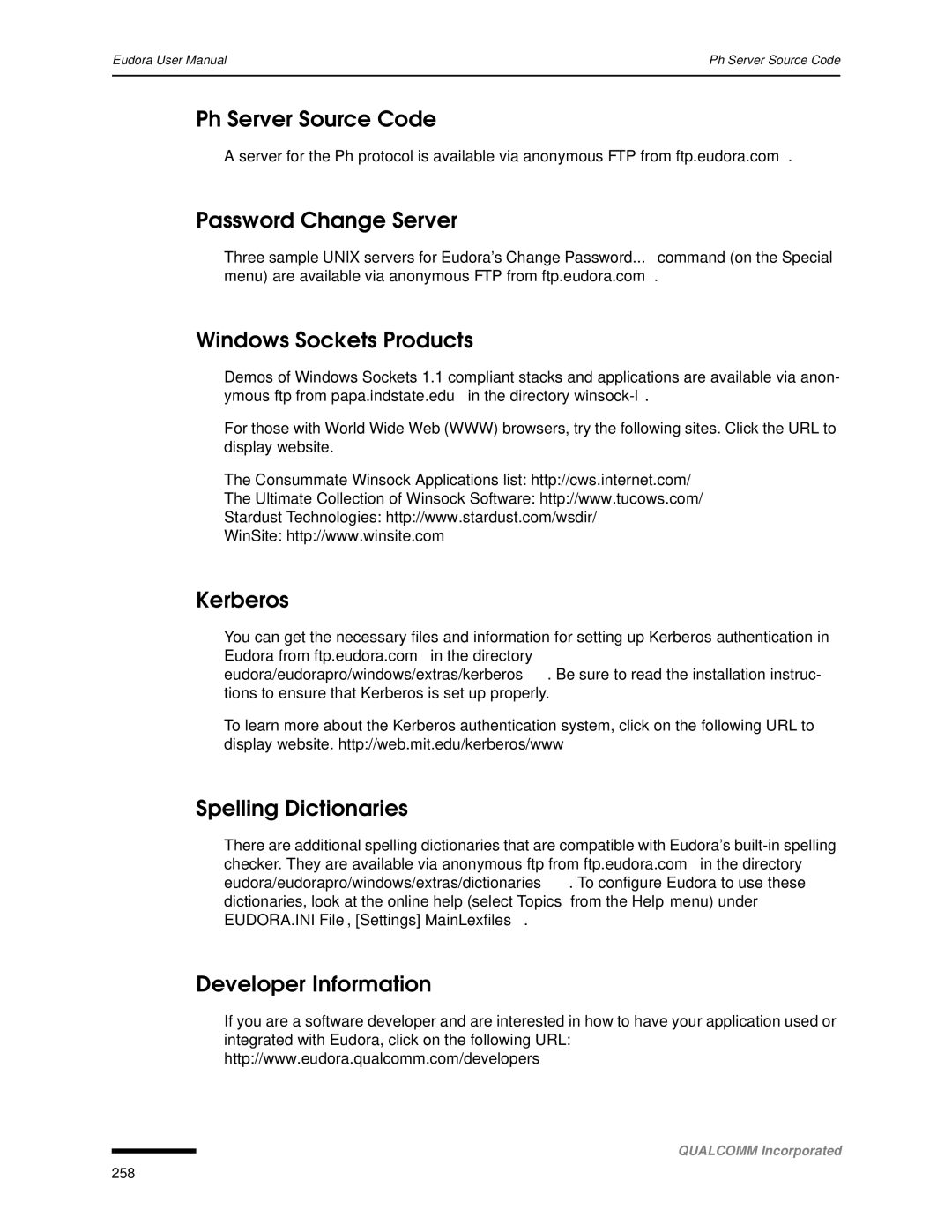 Qualcomm 4.3 user manual Ph Server Source Code, Password Change Server, Windows Sockets Products 