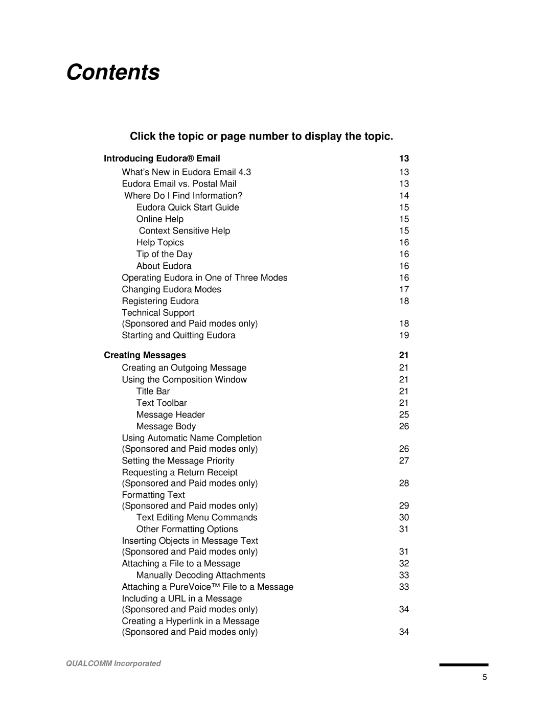 Qualcomm 4.3 user manual Contents 