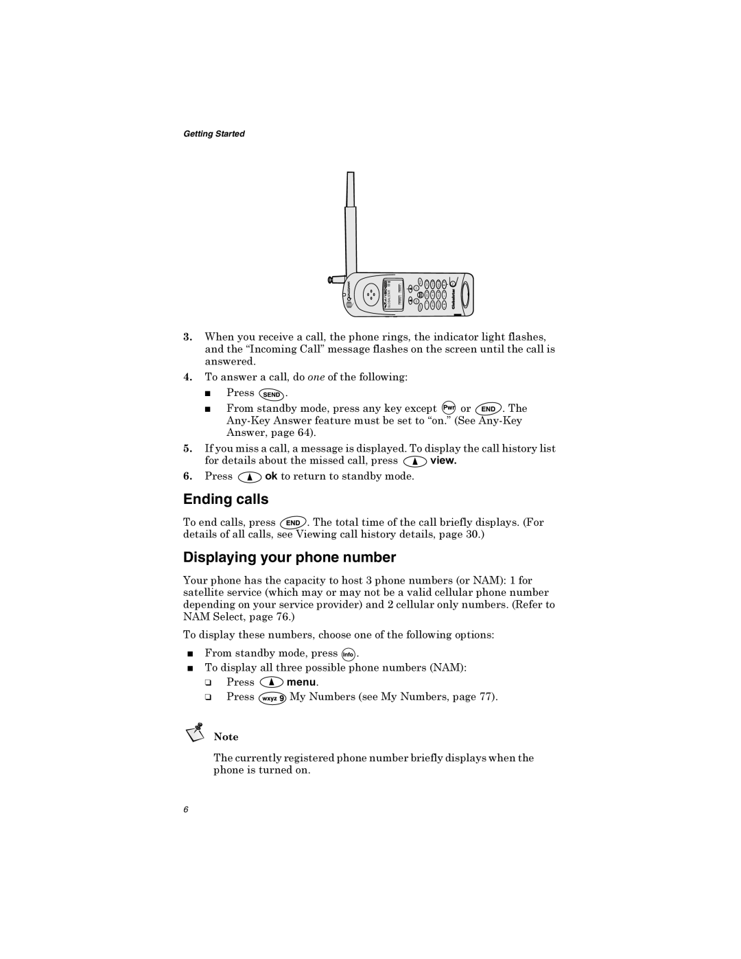 Qualcomm GSP-1600 manual Ending calls, Displaying your phone number, DQVZHUHG 7RDQVZHUDFDOOGRRQHRIWKHIROORZLQJ 3UHVV 