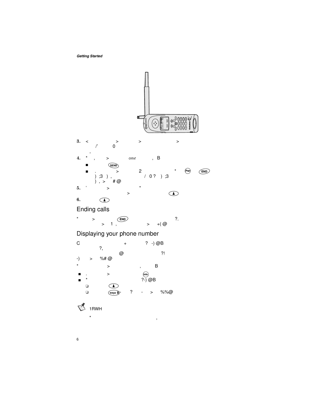 Qualcomm GSP-1600 manual Ending calls, Displaying your phone number, Dqvzhuhg 7RDQVZHUDFDOOGRRQHRIWKHIROORZLQJ 