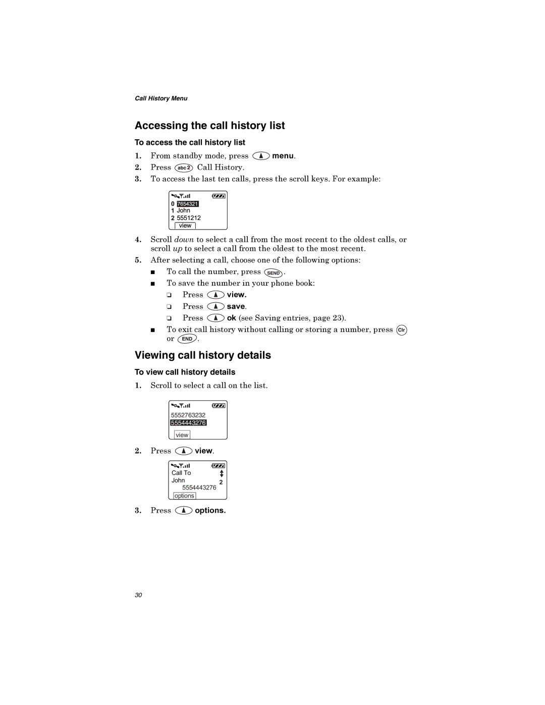 Qualcomm GSP-1600 manual Accessing the call history list, Viewing call history details, To access the call history list 