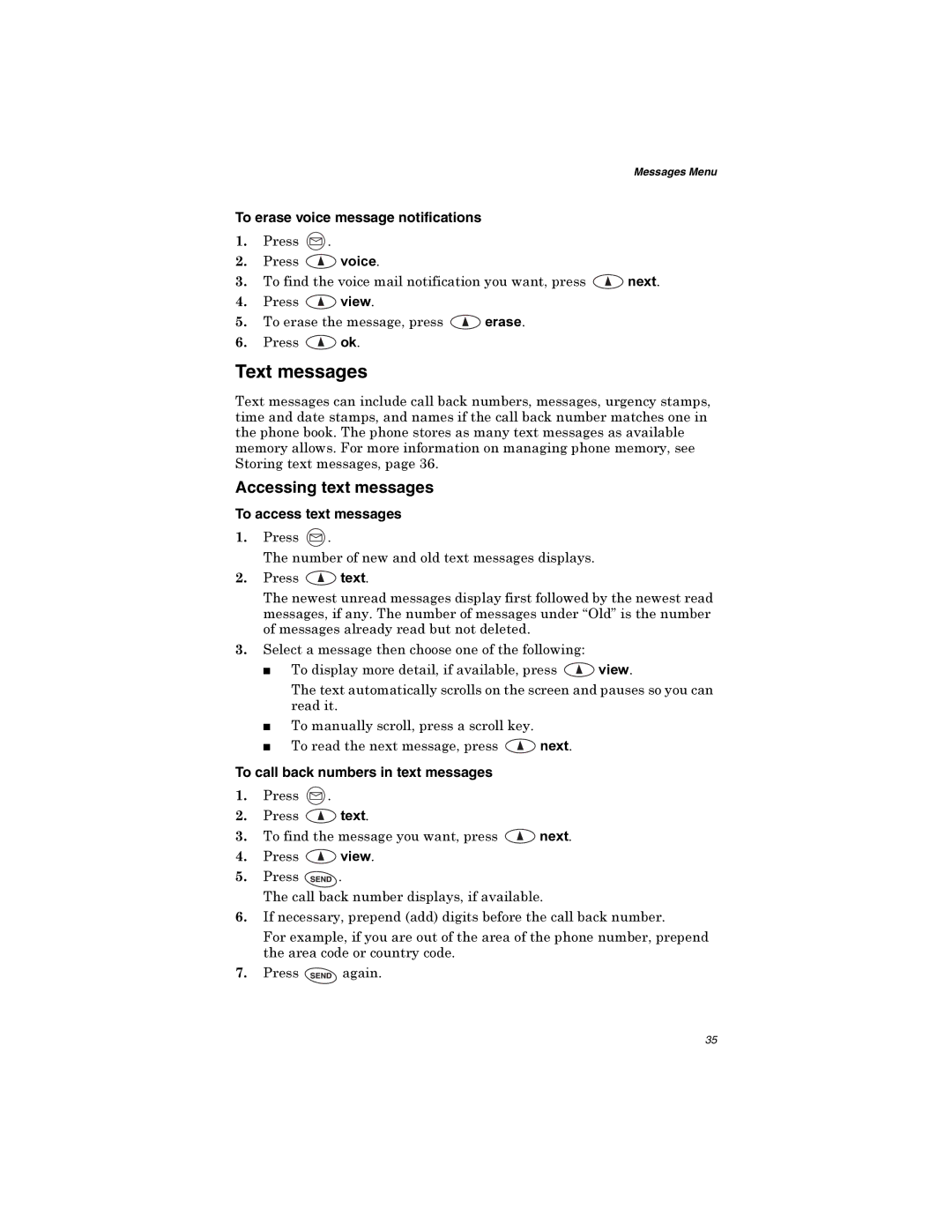 Qualcomm GSP-1600 manual Text messages, Accessing text messages 