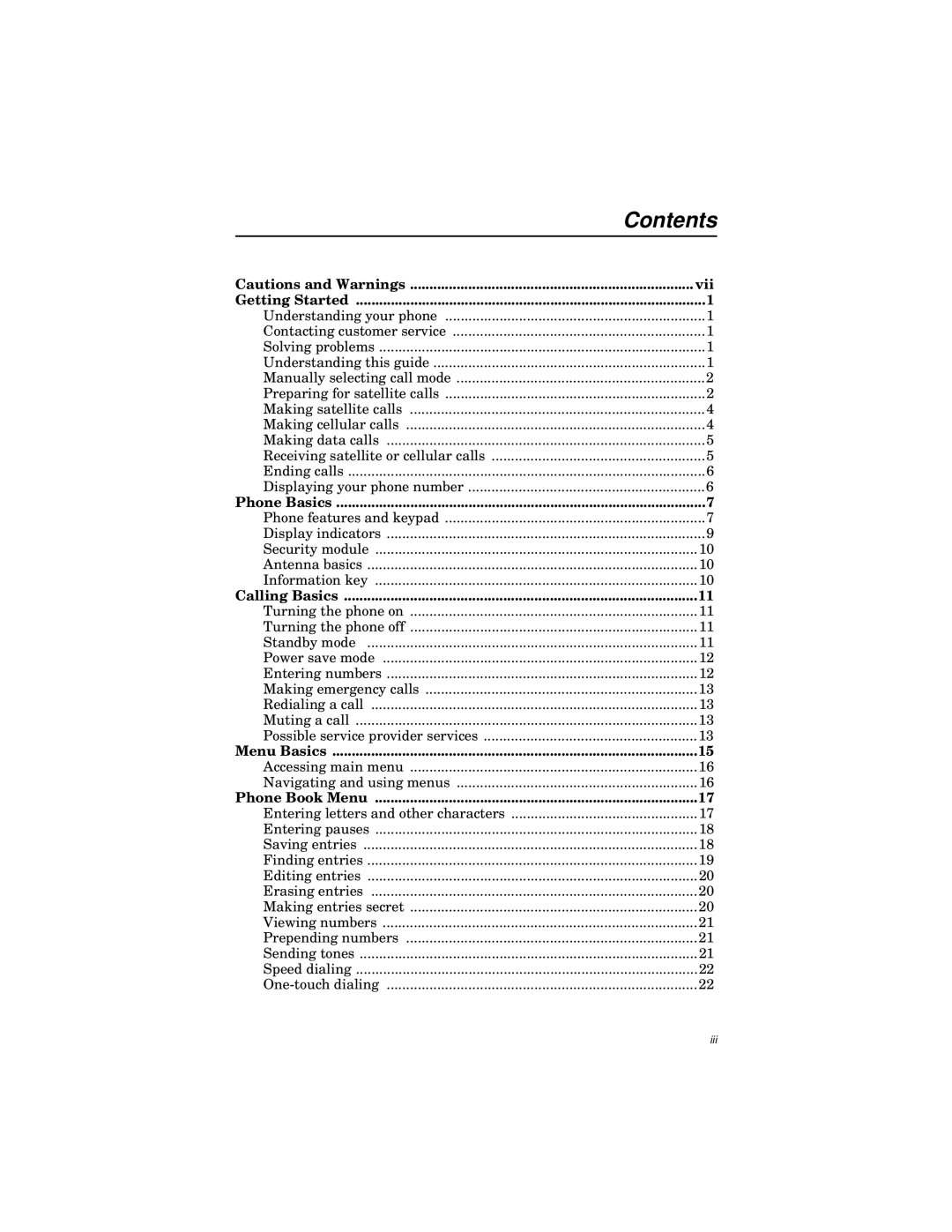 Qualcomm GSP-1600 manual Contents 