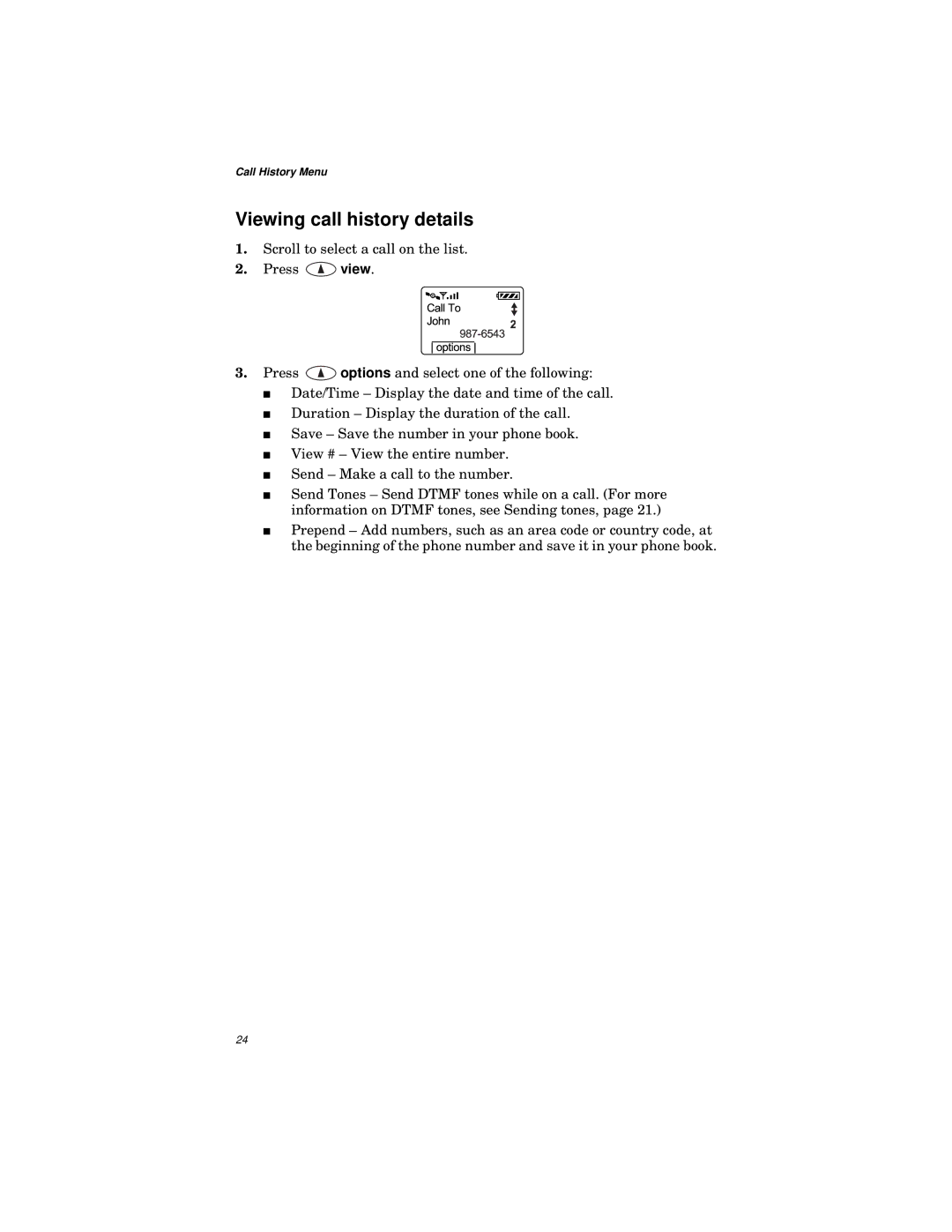 Qualcomm GSP-1600 manual Viewing call history details 