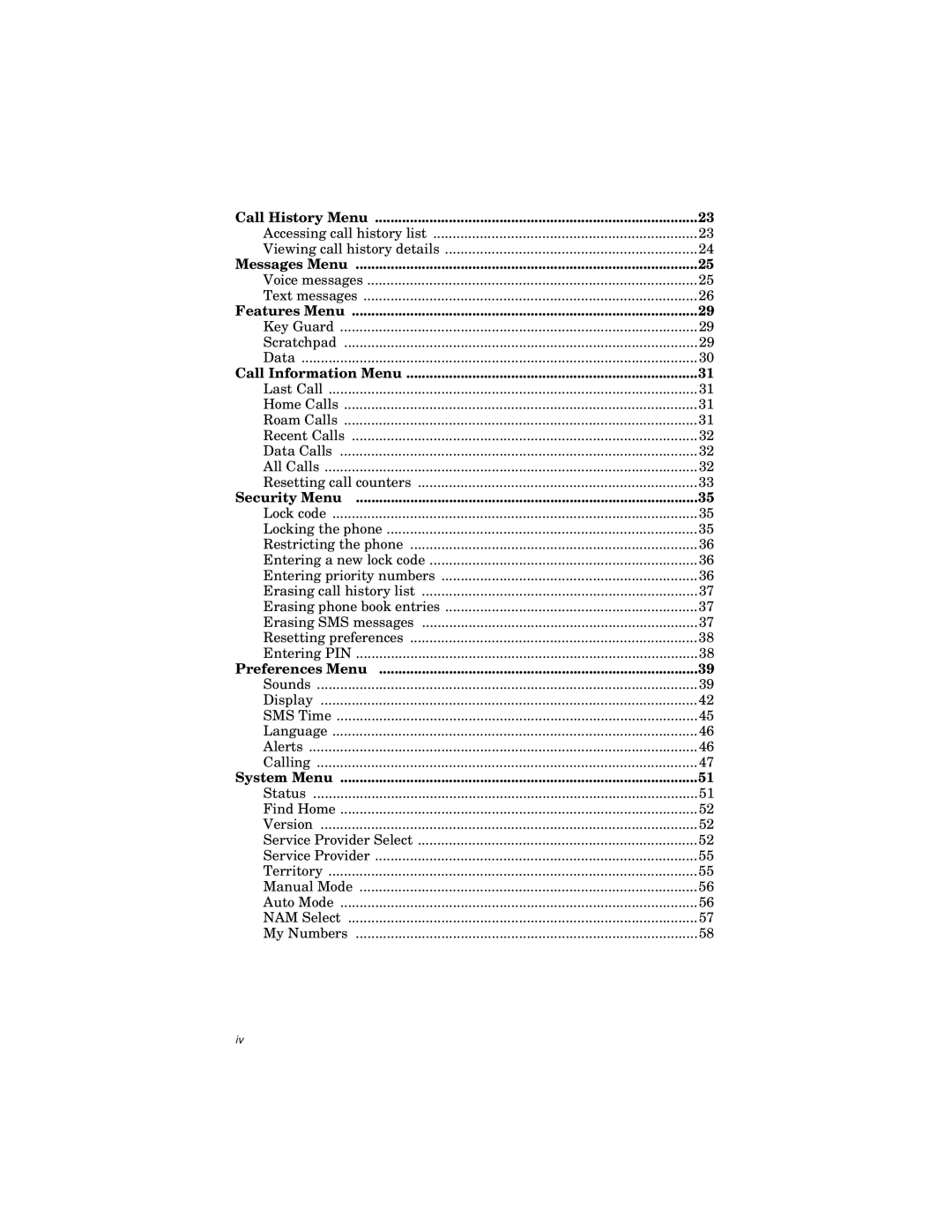 Qualcomm GSP-1600 manual Call History Menu 